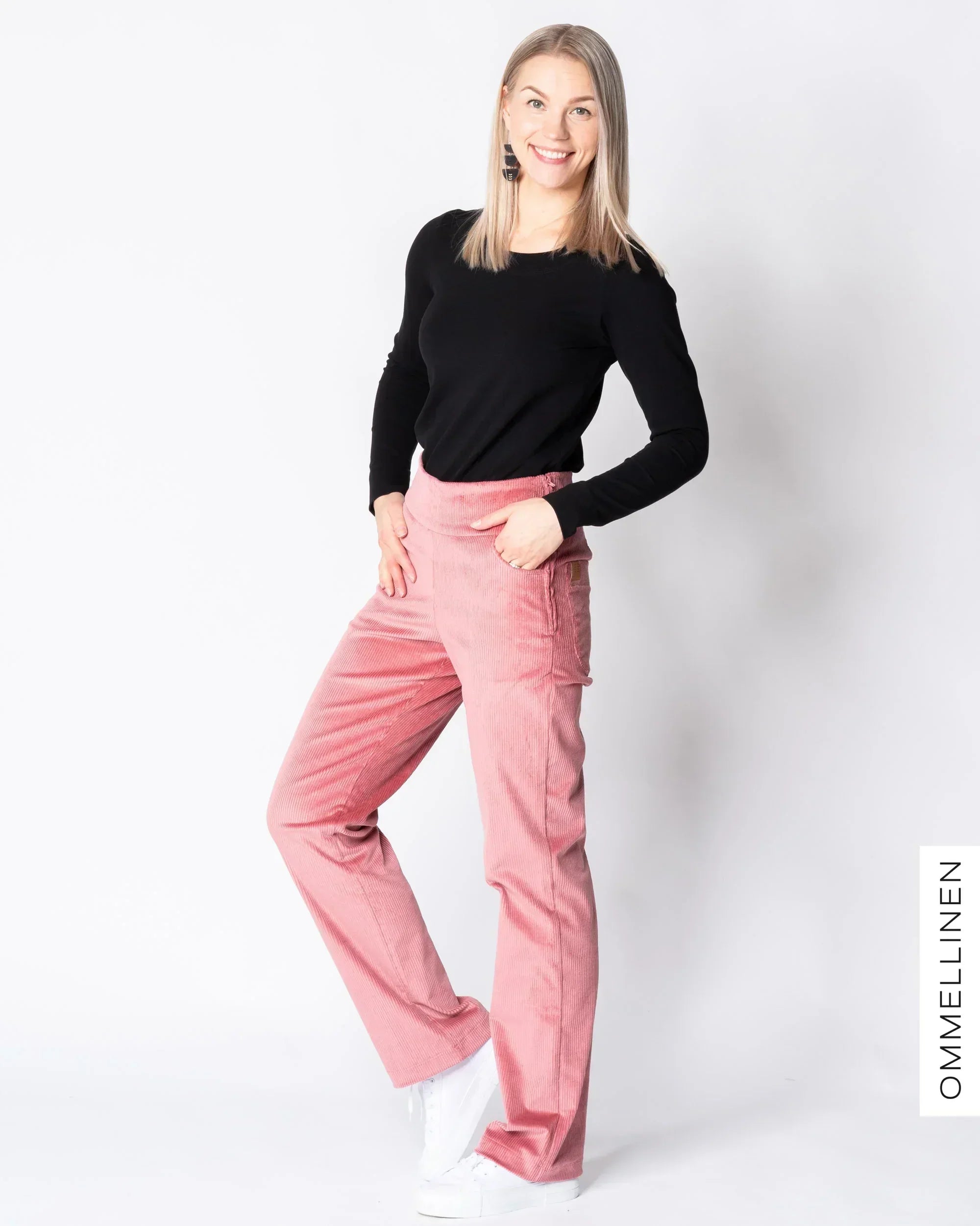 POCKET corduroy pants - LONG LENGTH, rose