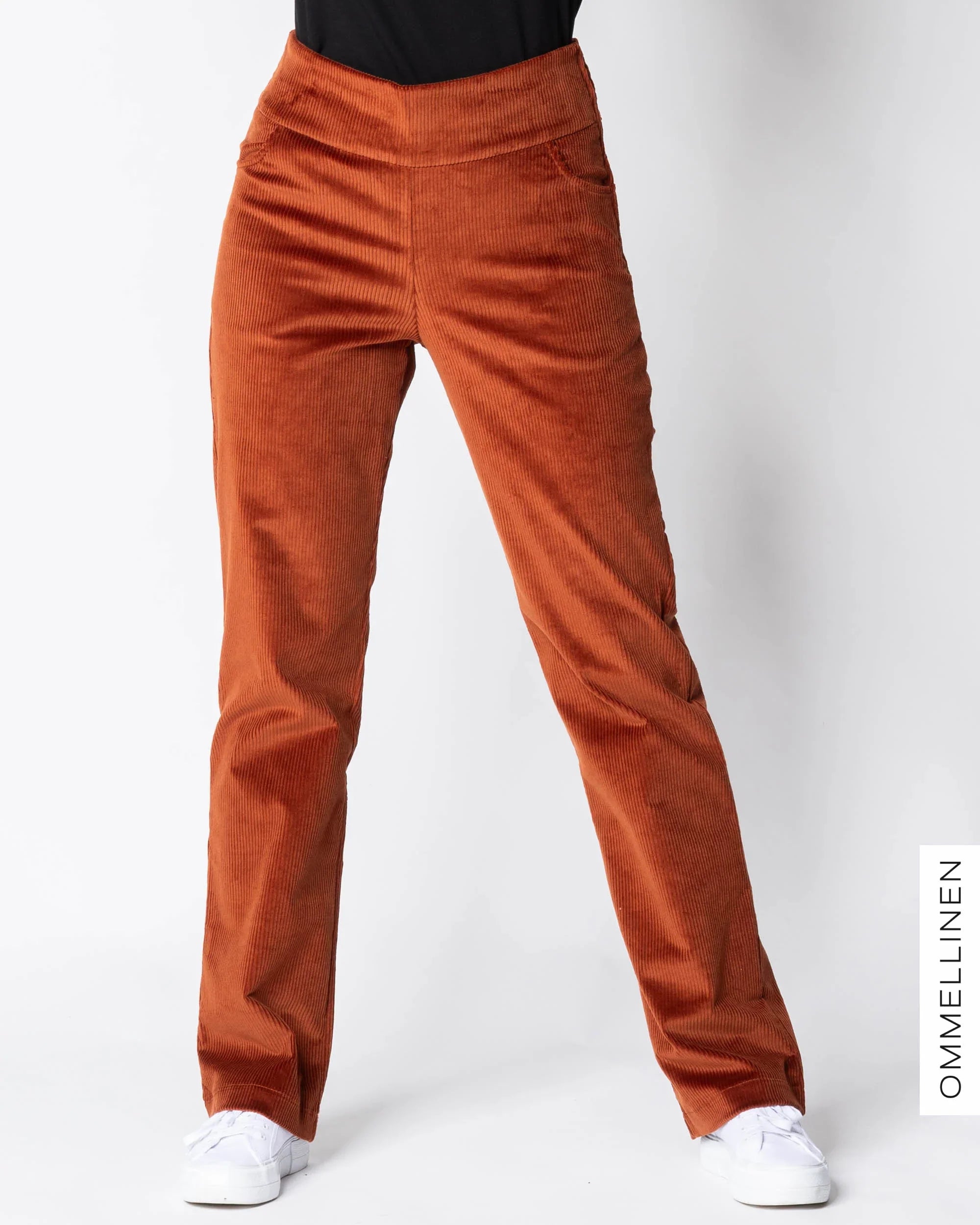 POCKET corduroy pants - LONG LENGTH, burnt orange