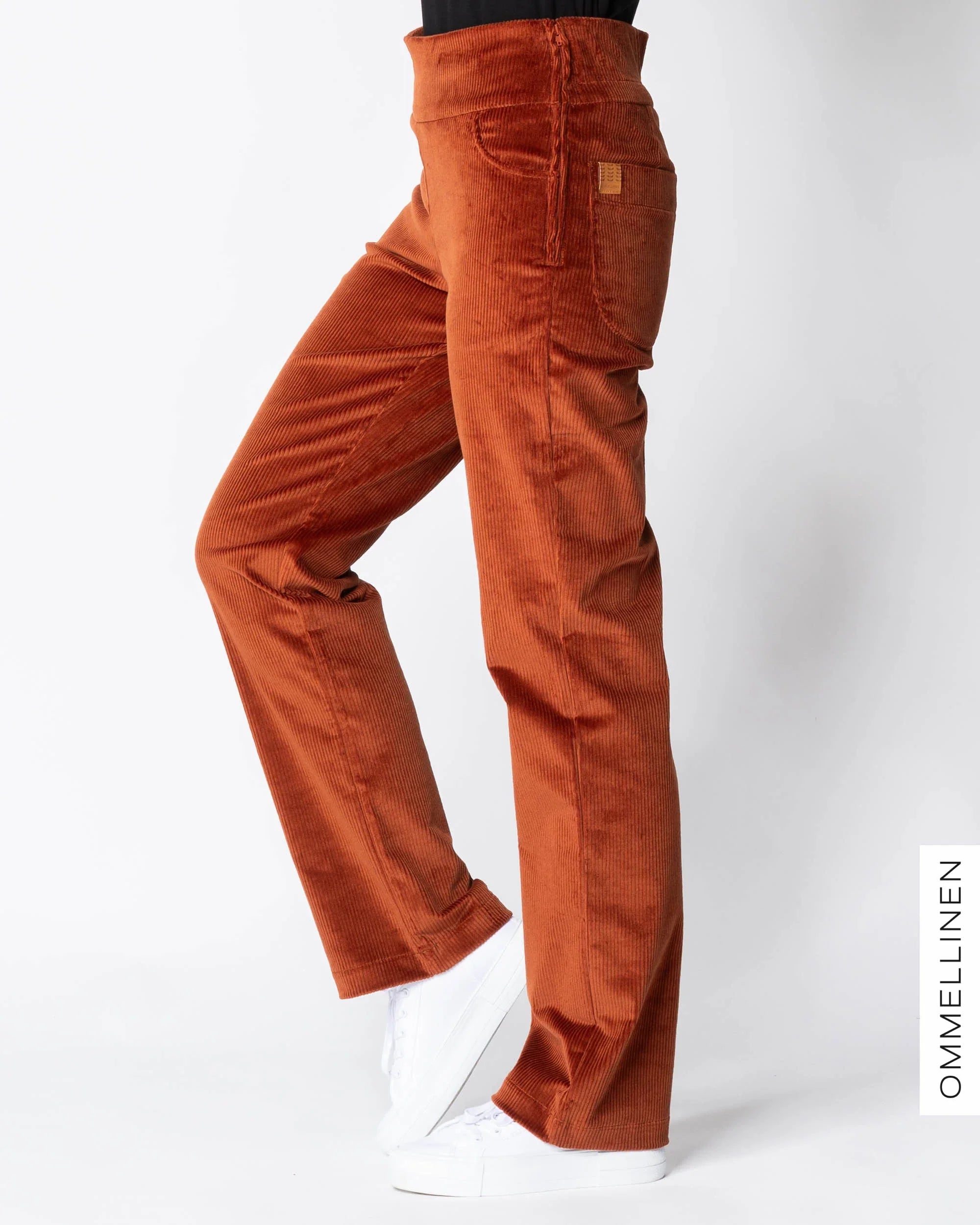 POCKET corduroy pants - LONG LENGTH, burnt orange
