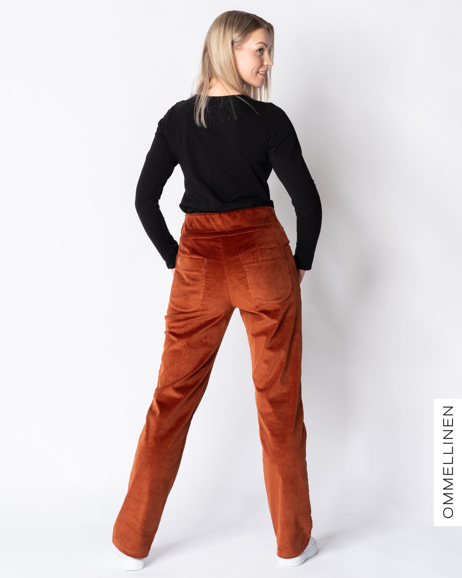 POCKET corduroy pants - NORMAL LENGTH, burnt orange