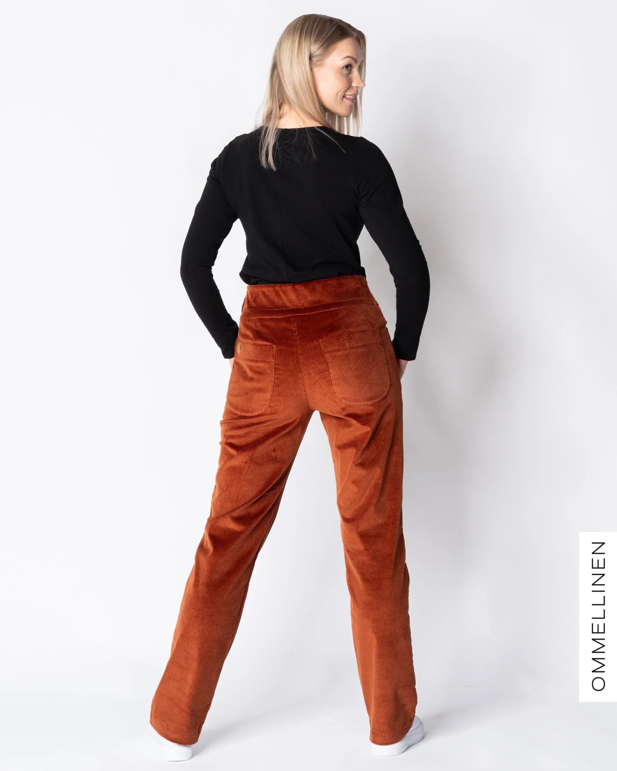 POCKET corduroy pants - NORMAL LENGTH, burnt orange