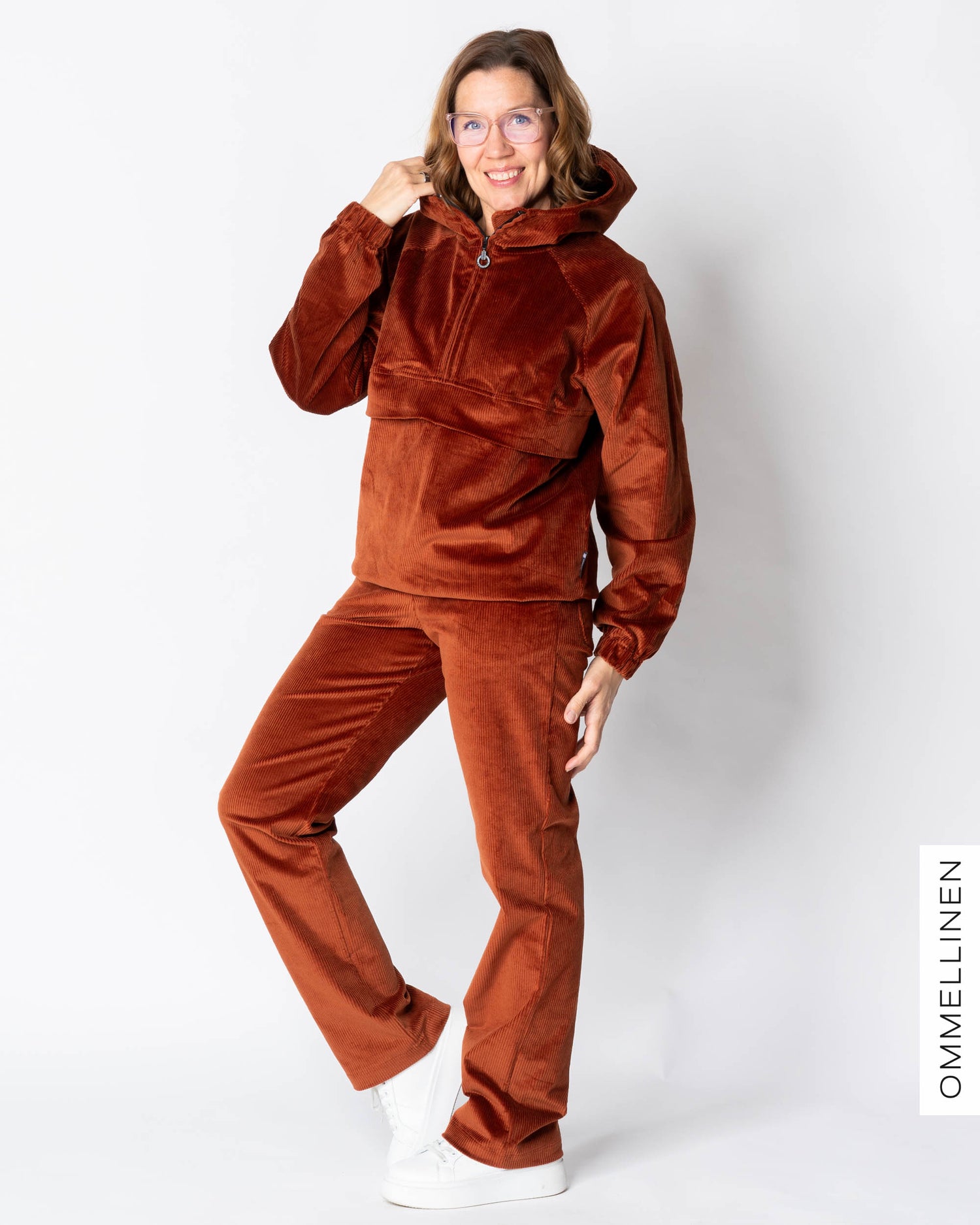 POCKET corduroy pants - NORMAL LENGTH, burnt orange