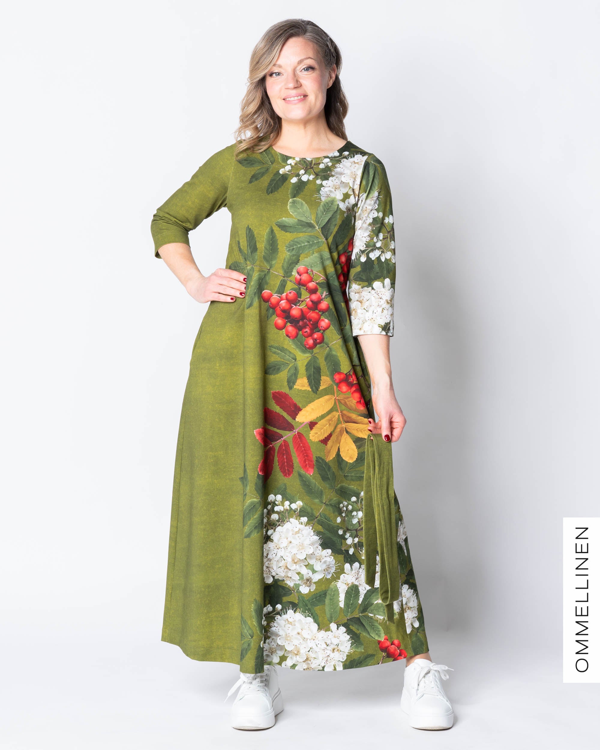 UNELMA dress, Giant pihlaja - green
