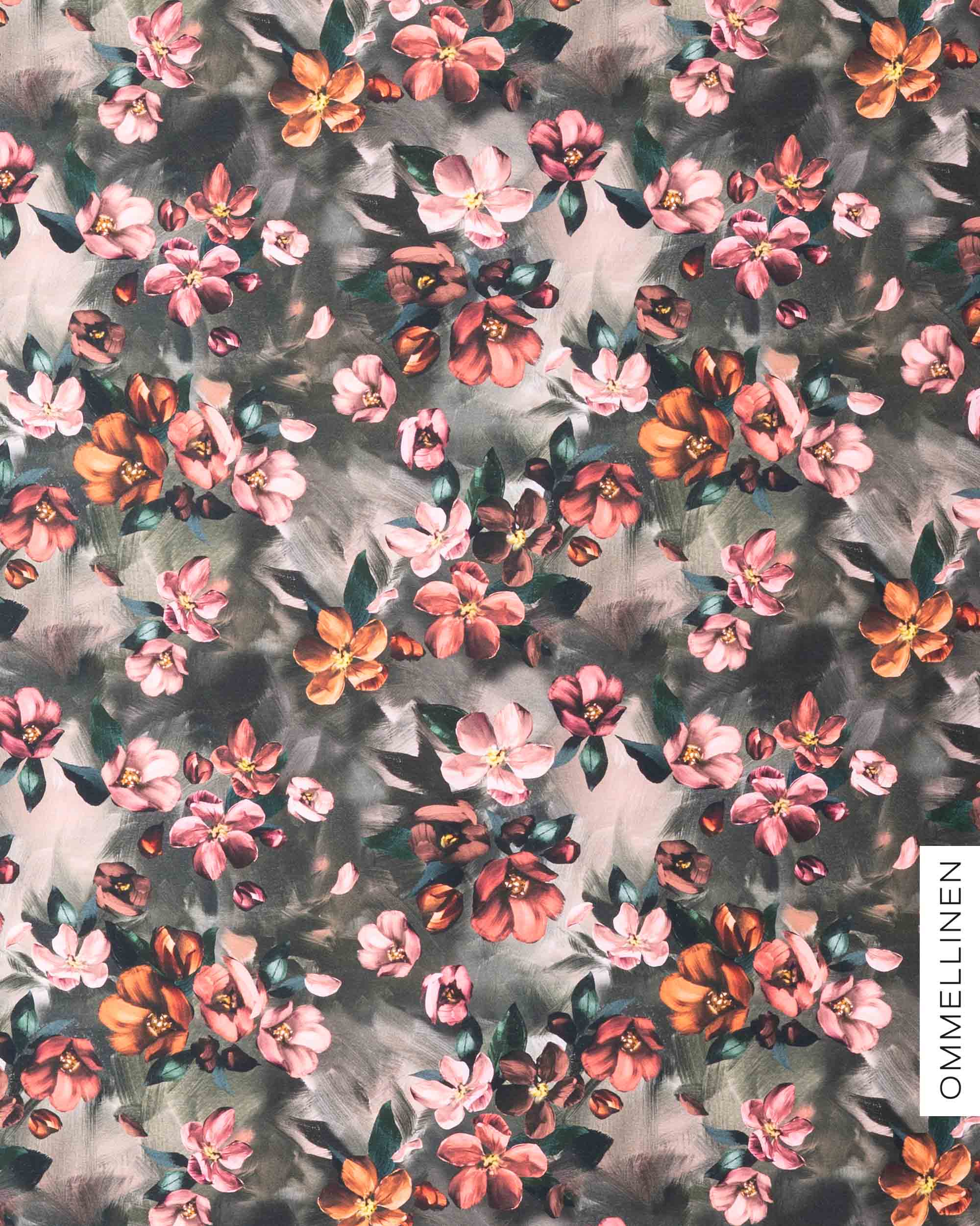 French terry, Omenankukkia - copper