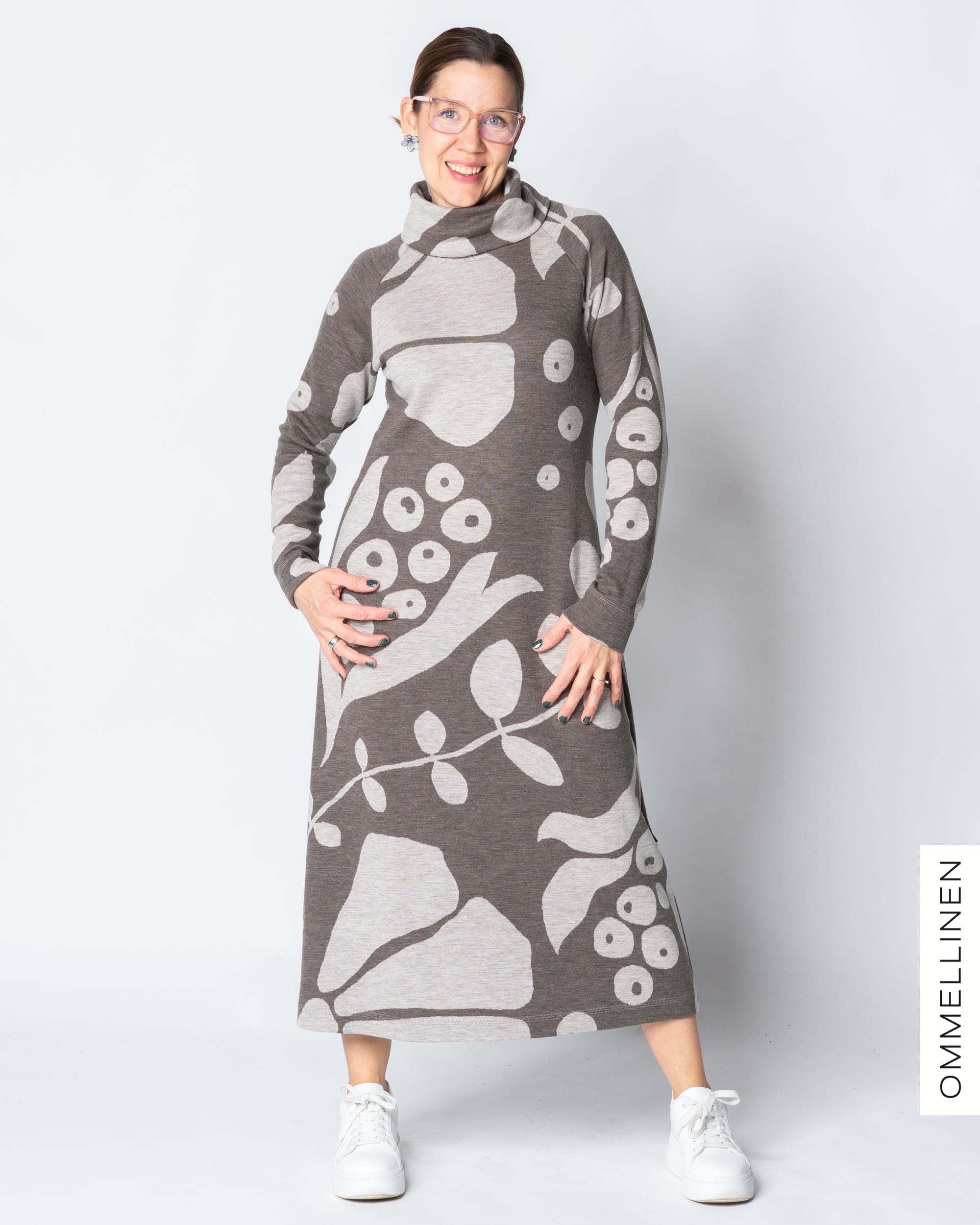 WOOL dress, Kaunotar - brown/sand