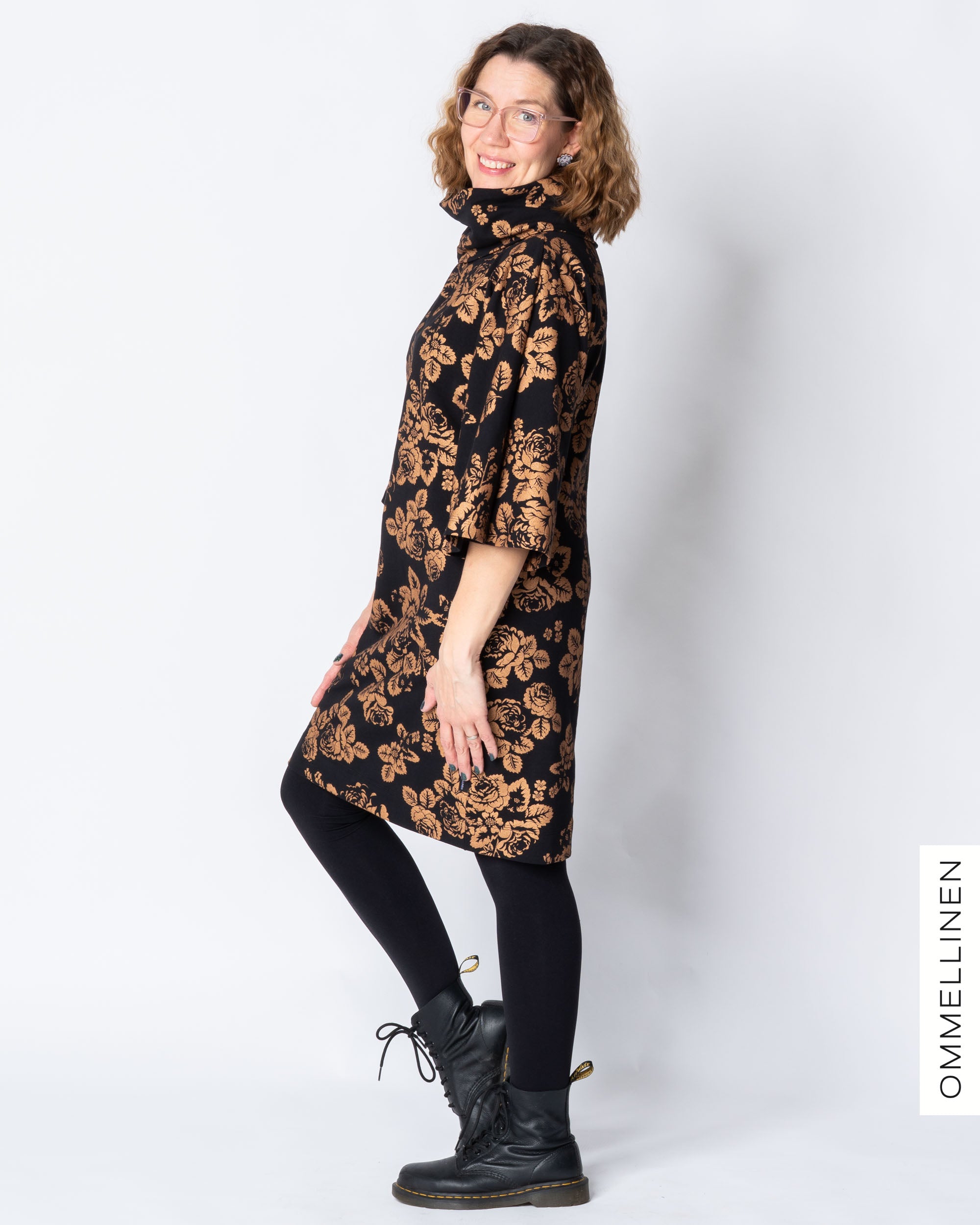 HULMU tunic, Babushka Roses - copper