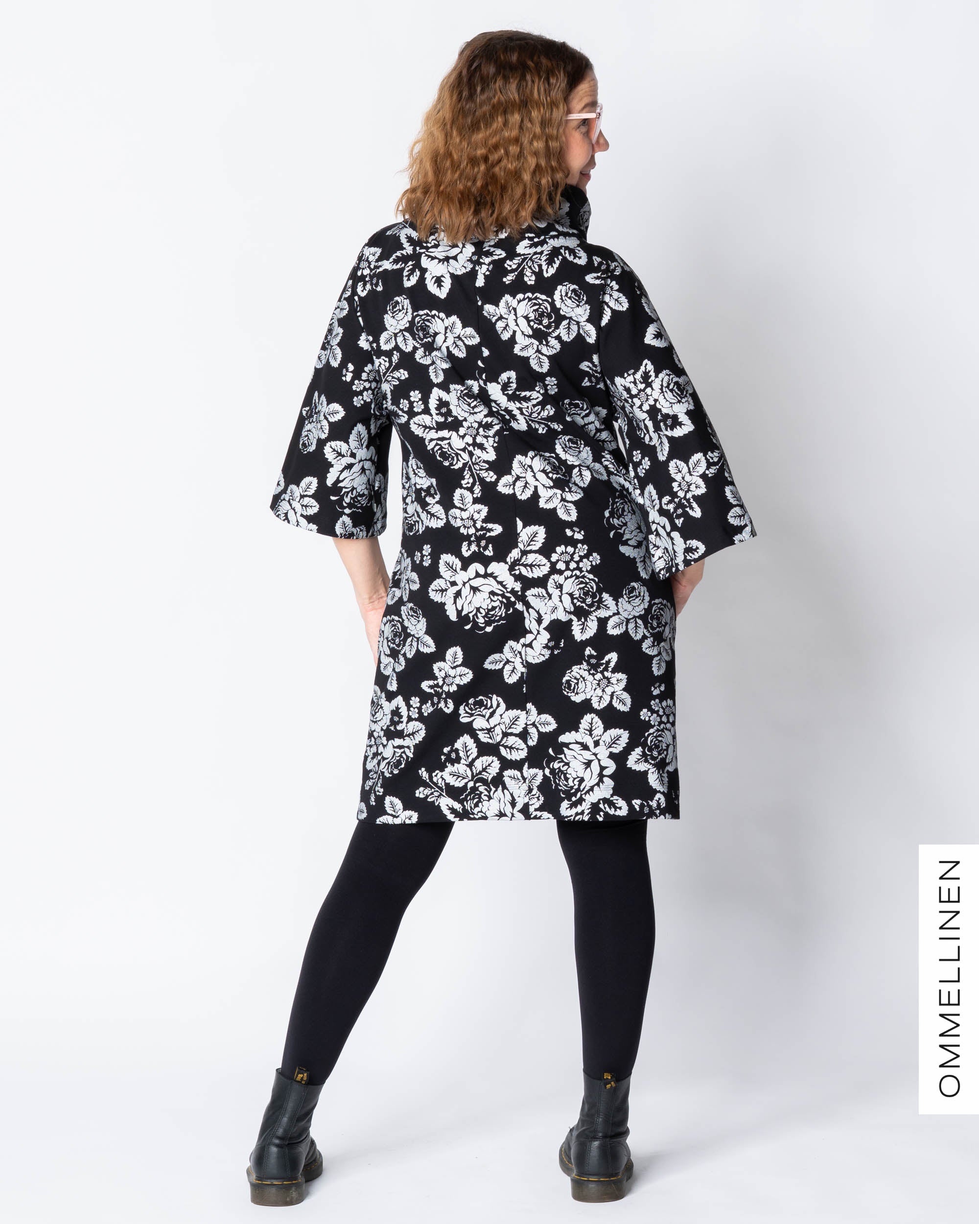 HULMU tunic, Babushka Roses - silver