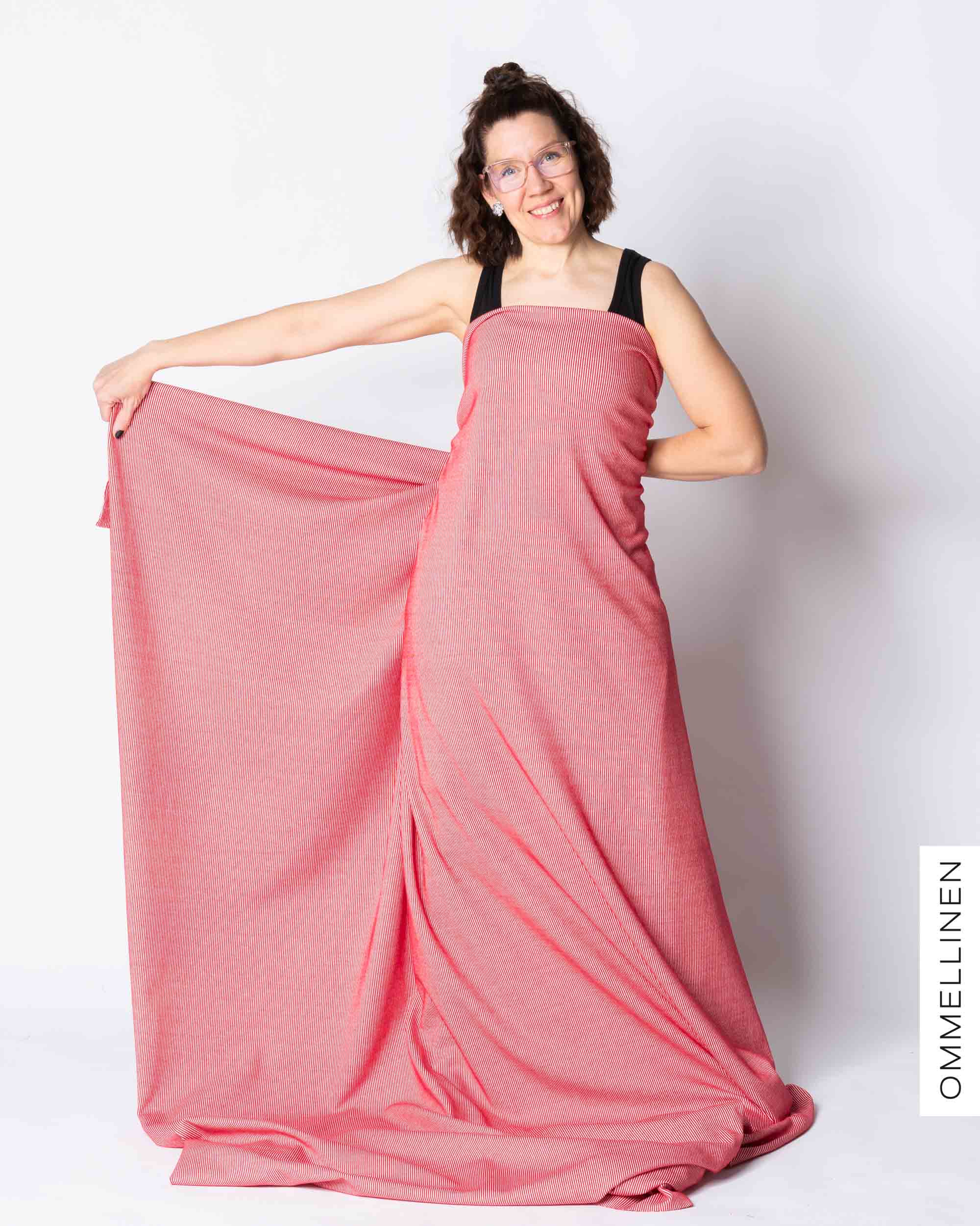 Stripe rib knit, red/white