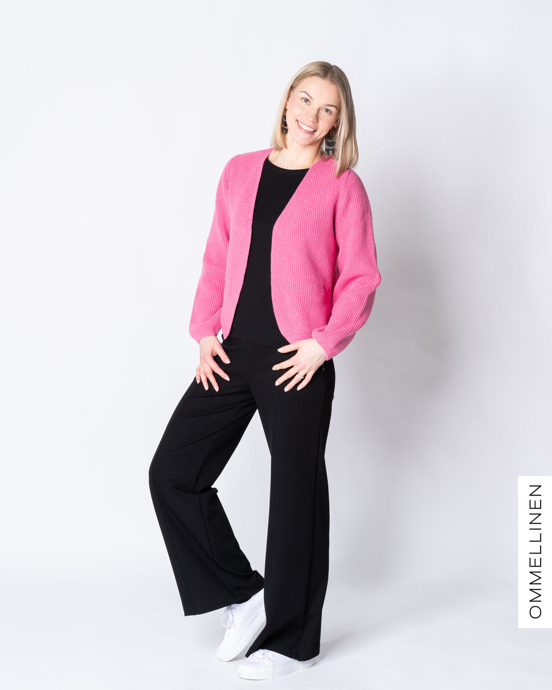 NEULE cardigan - merino, rasberry