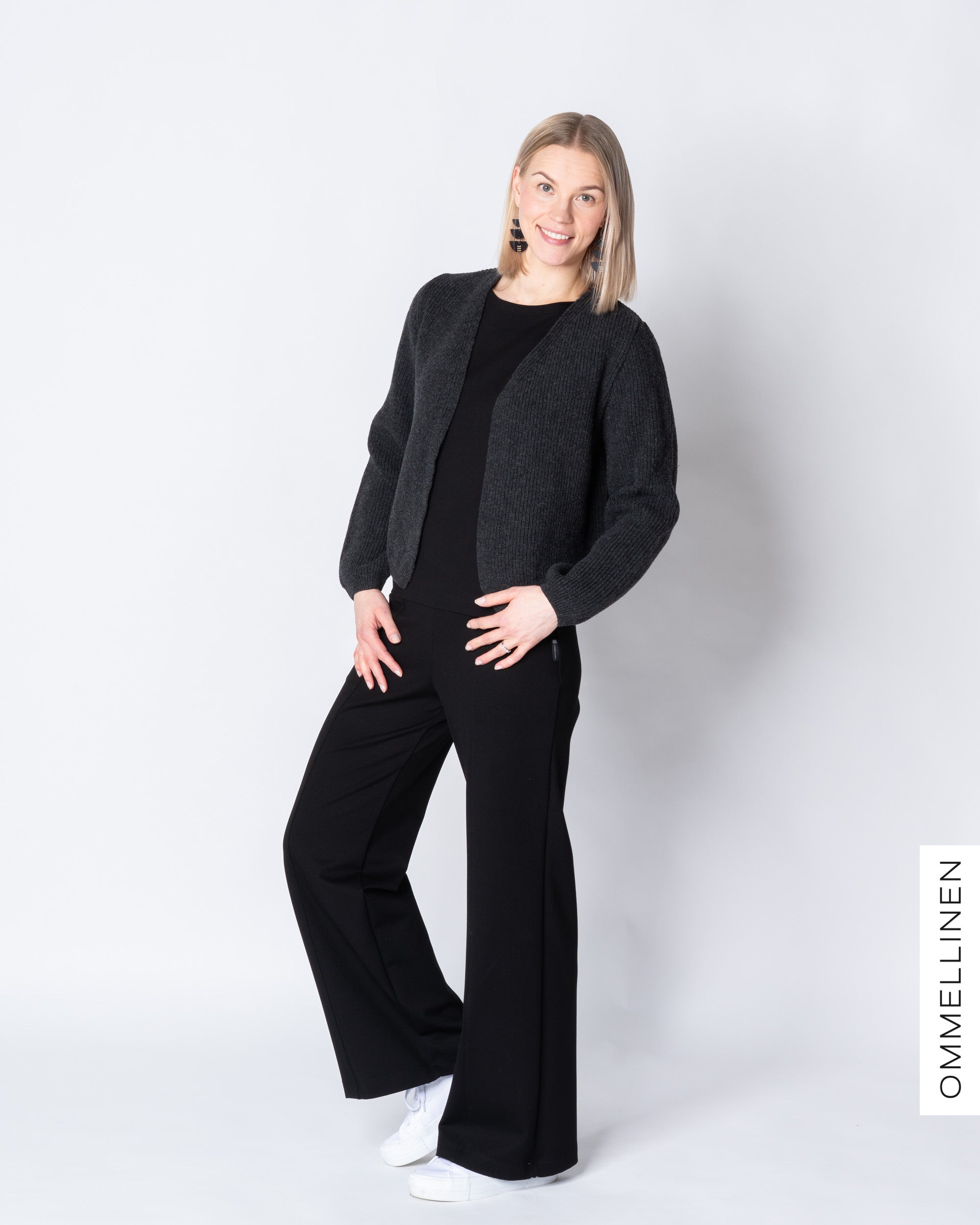 NEULE cardigan - merino, dark grey