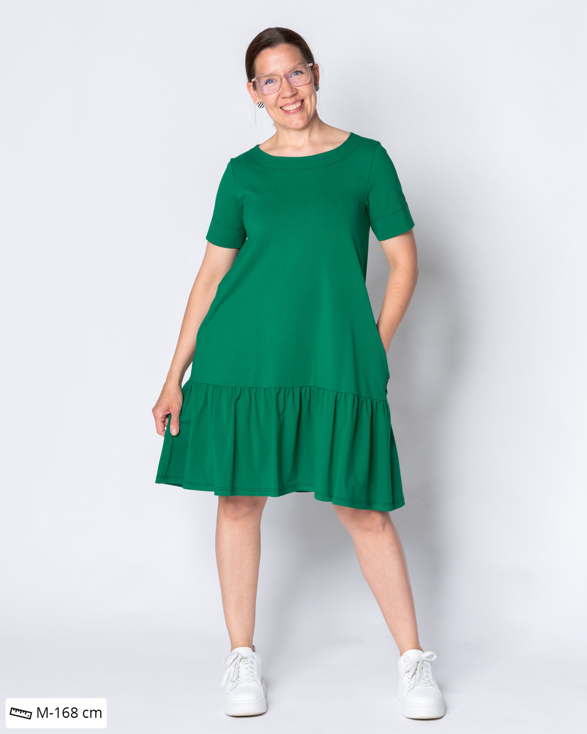 FRILLA dress - short, green
