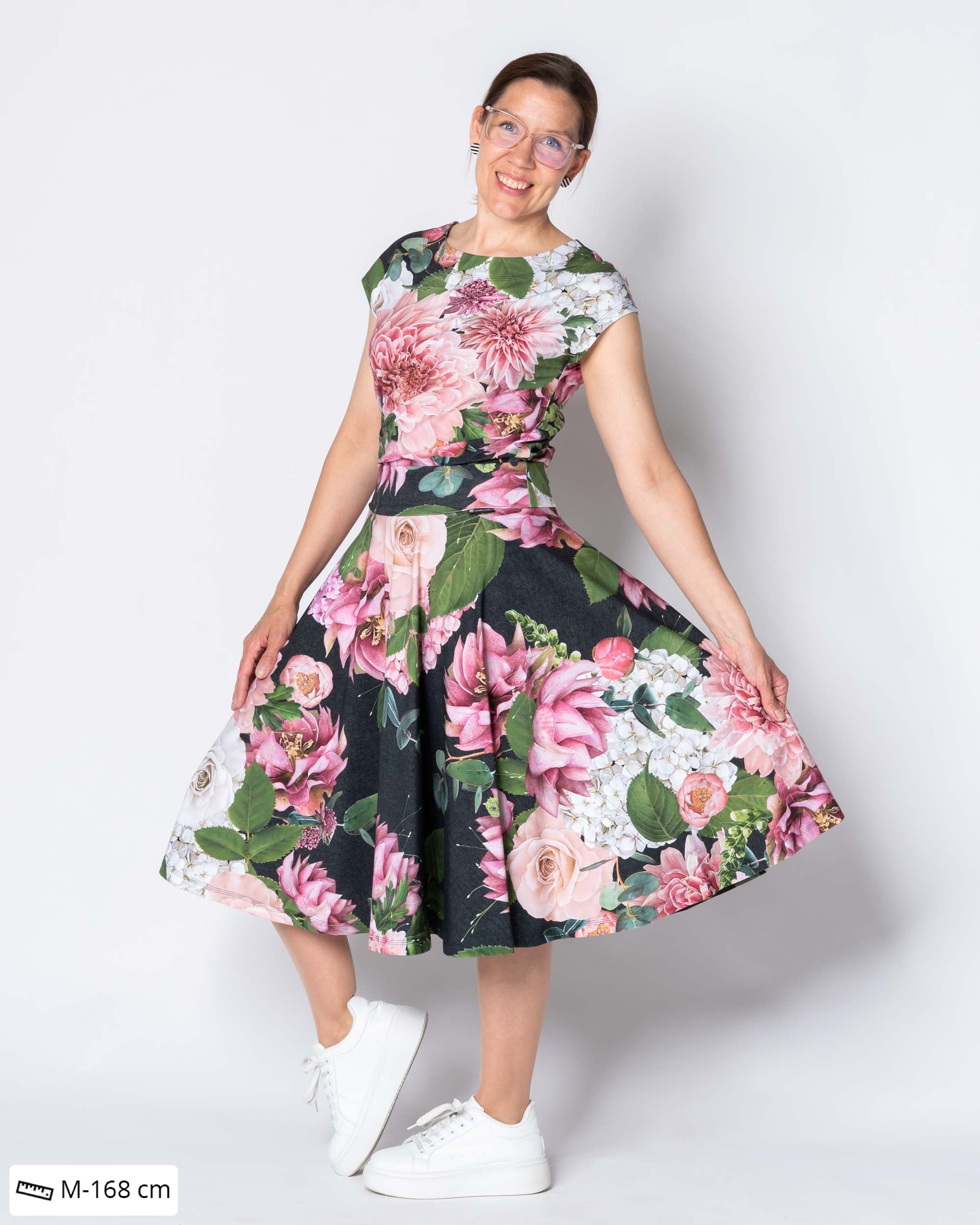 BELL skirt, Kukkakimppu - black