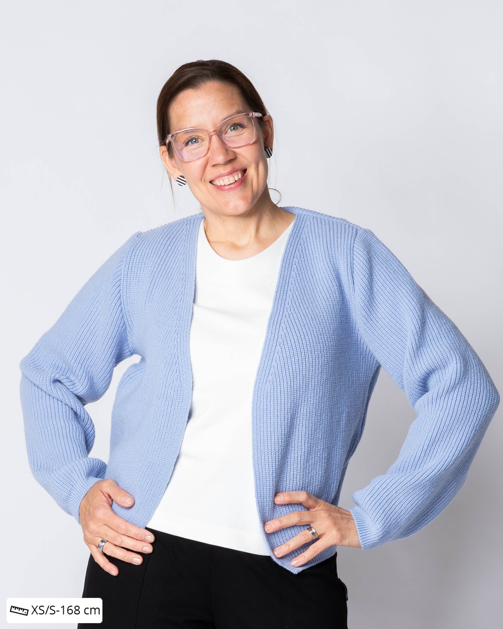 NEULE cardigan - merino, light blue