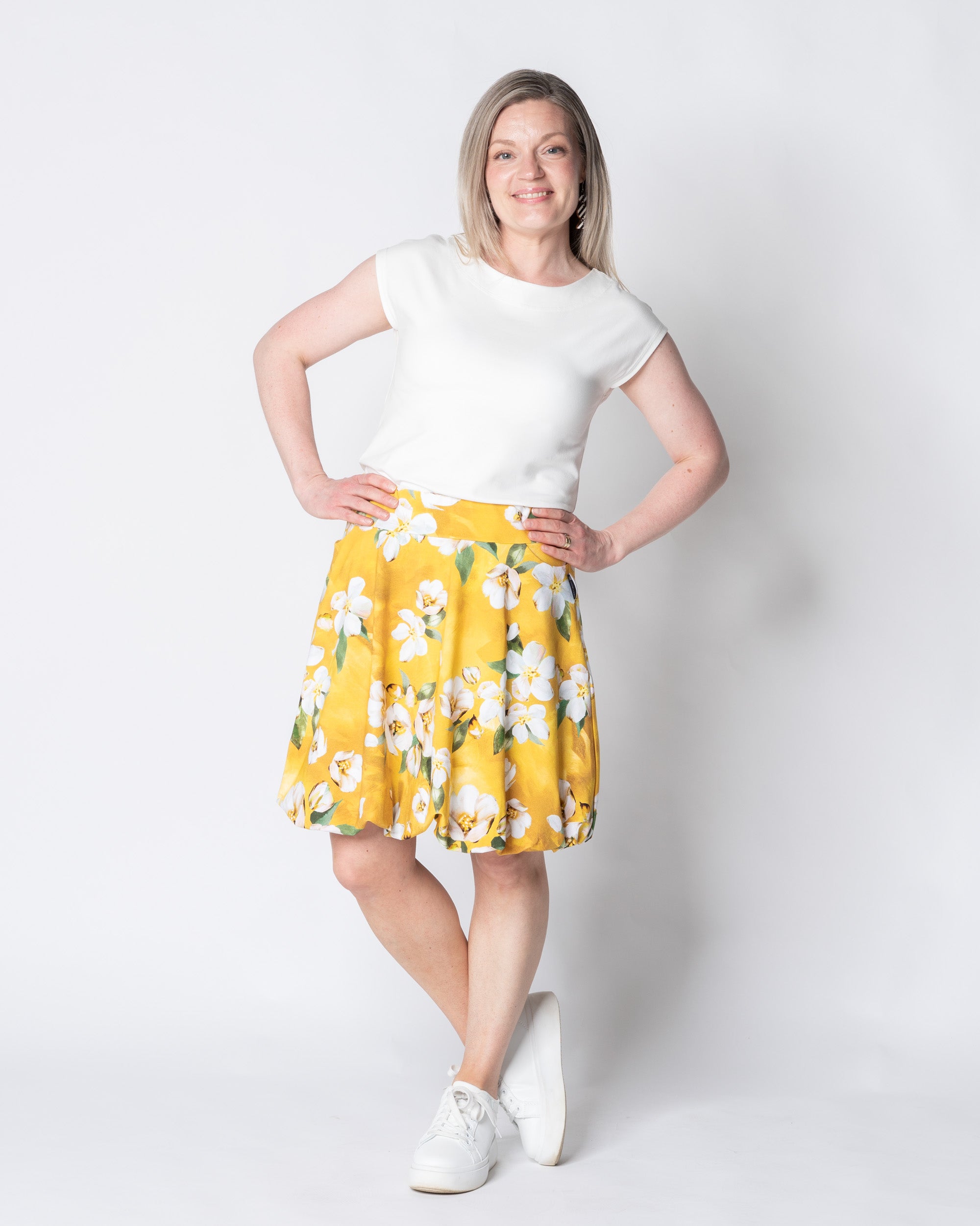 PUFFI skirt, Omenankukkia - yellow