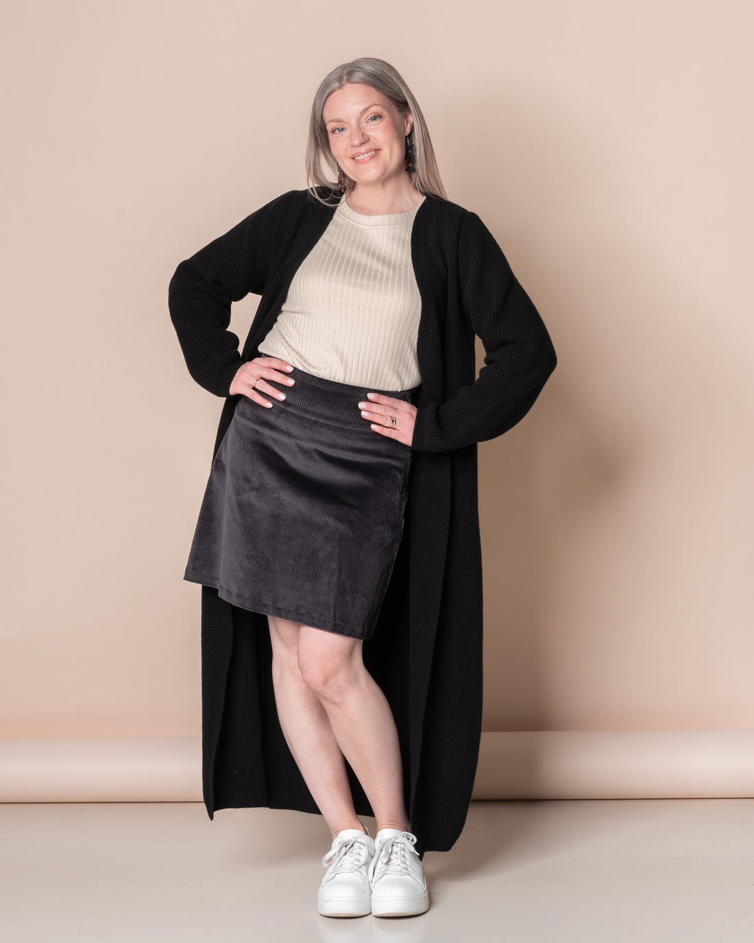 CORDUROY skirt, grey
