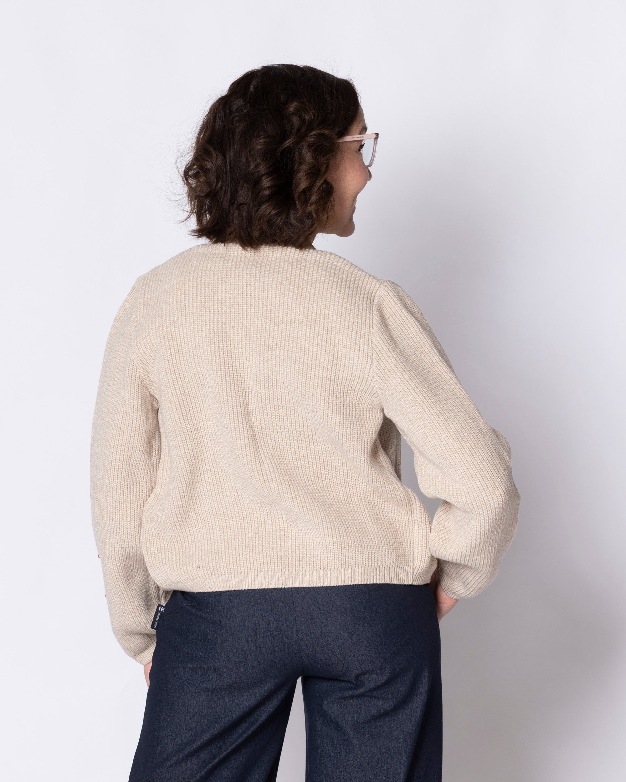 NEULE cardigan - merino, light sand