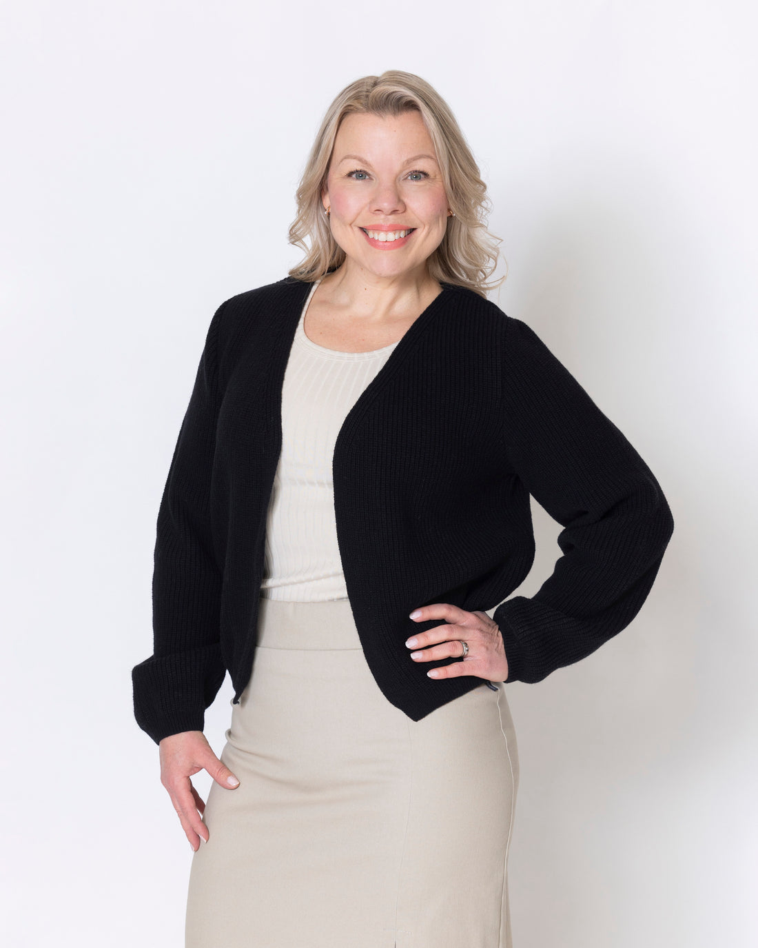 NEULE cardigan - merino, black