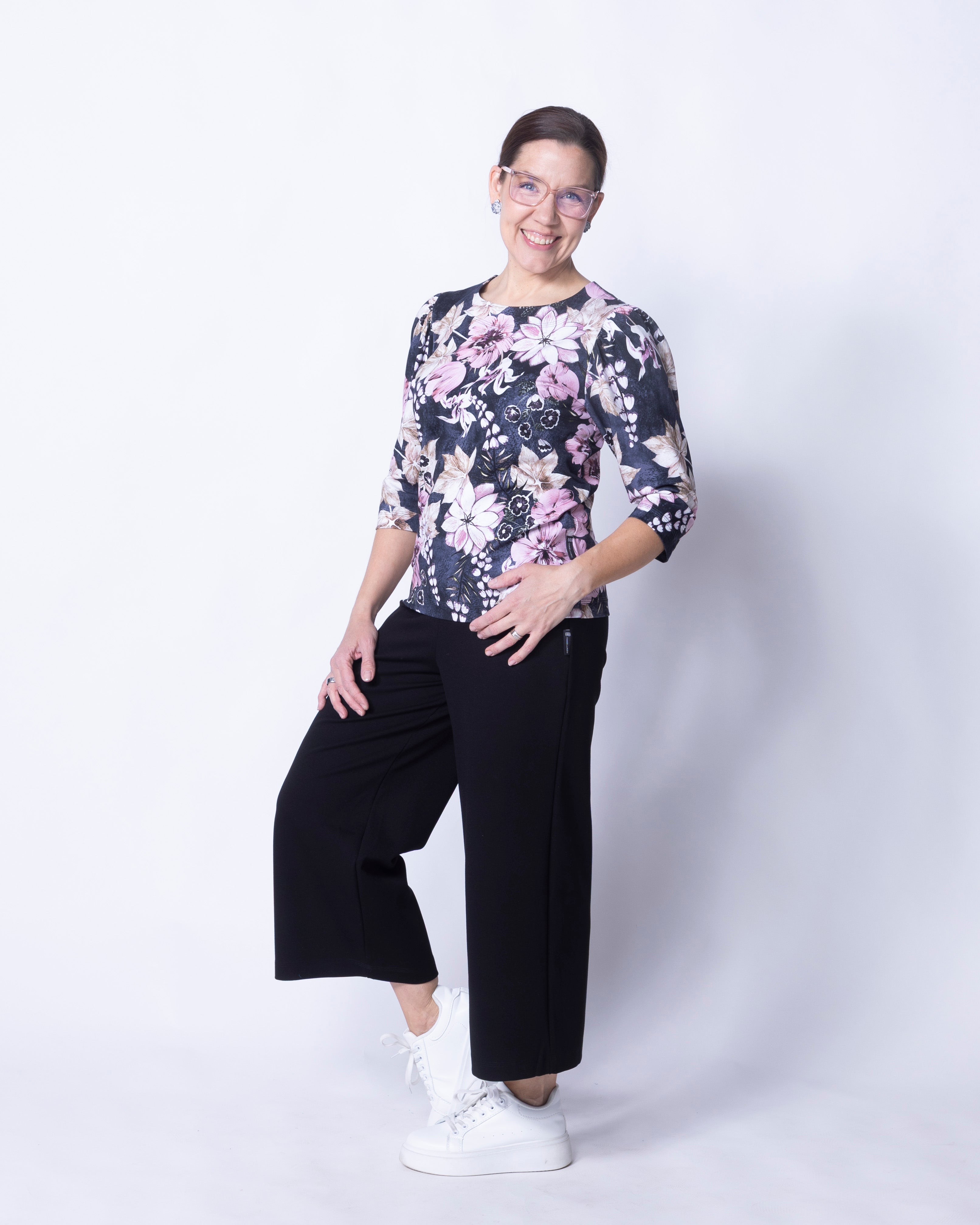 TYYLI shirt, Tulppaanien tanssi - blue/rose