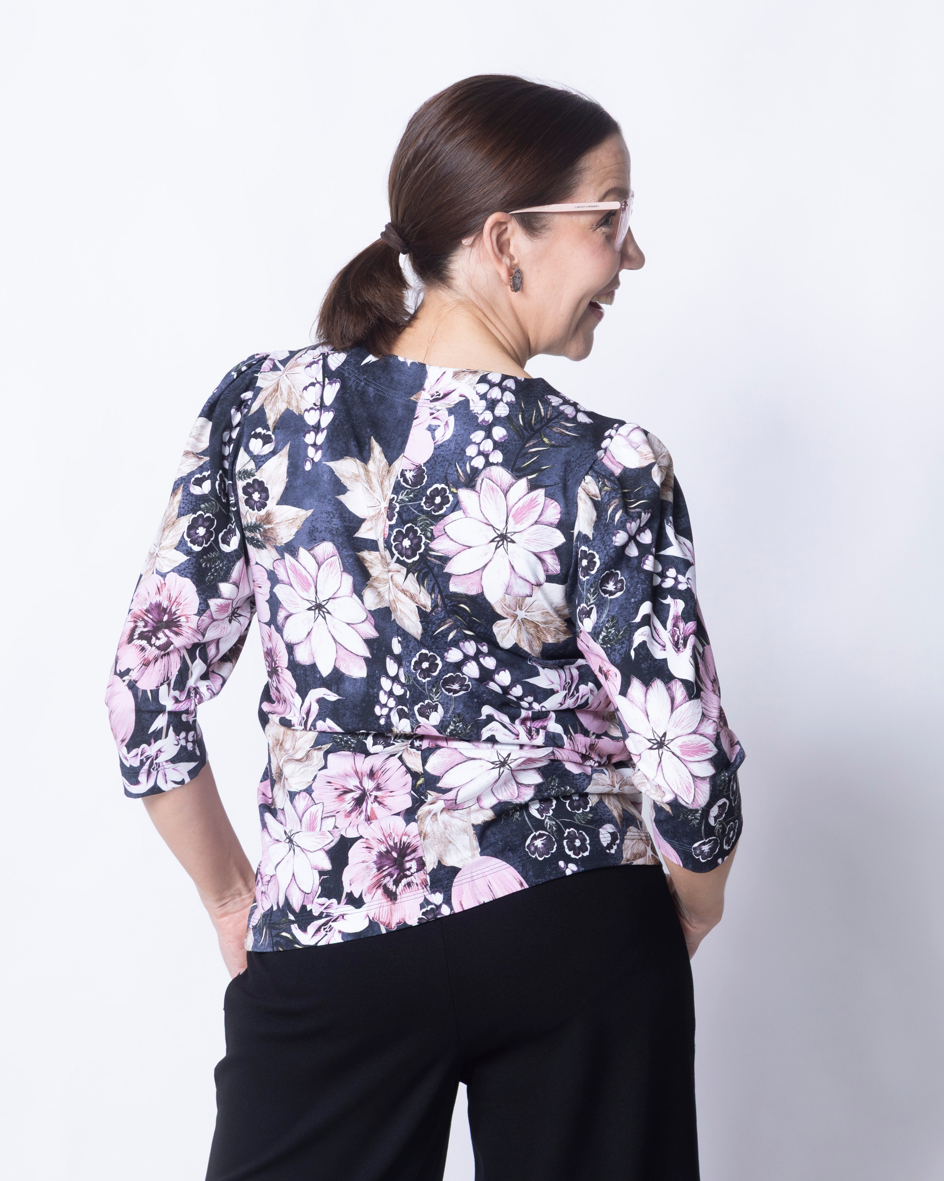 TYYLI shirt, Tulppaanien tanssi - blue/rose