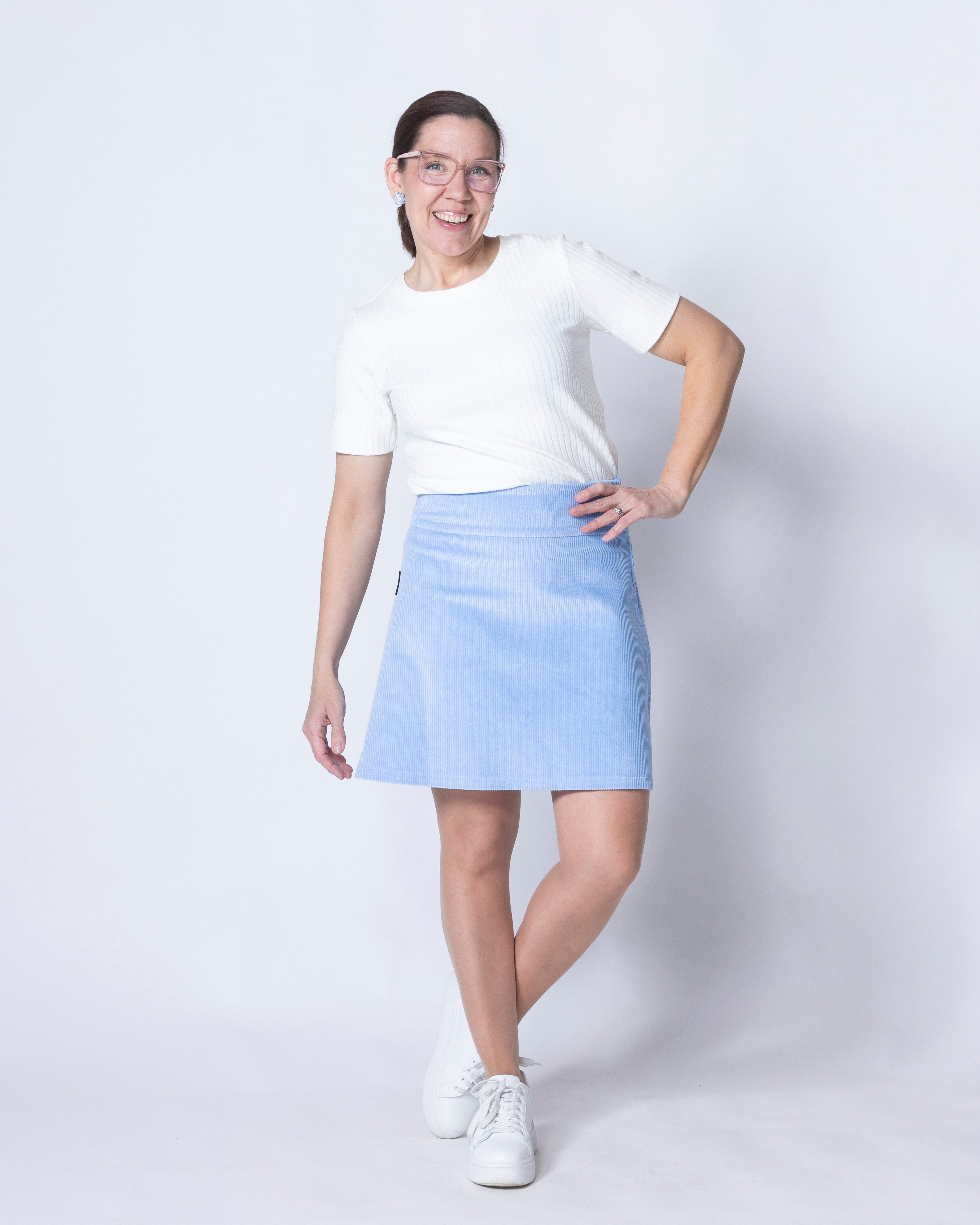 CORDUROY skirt, light blue