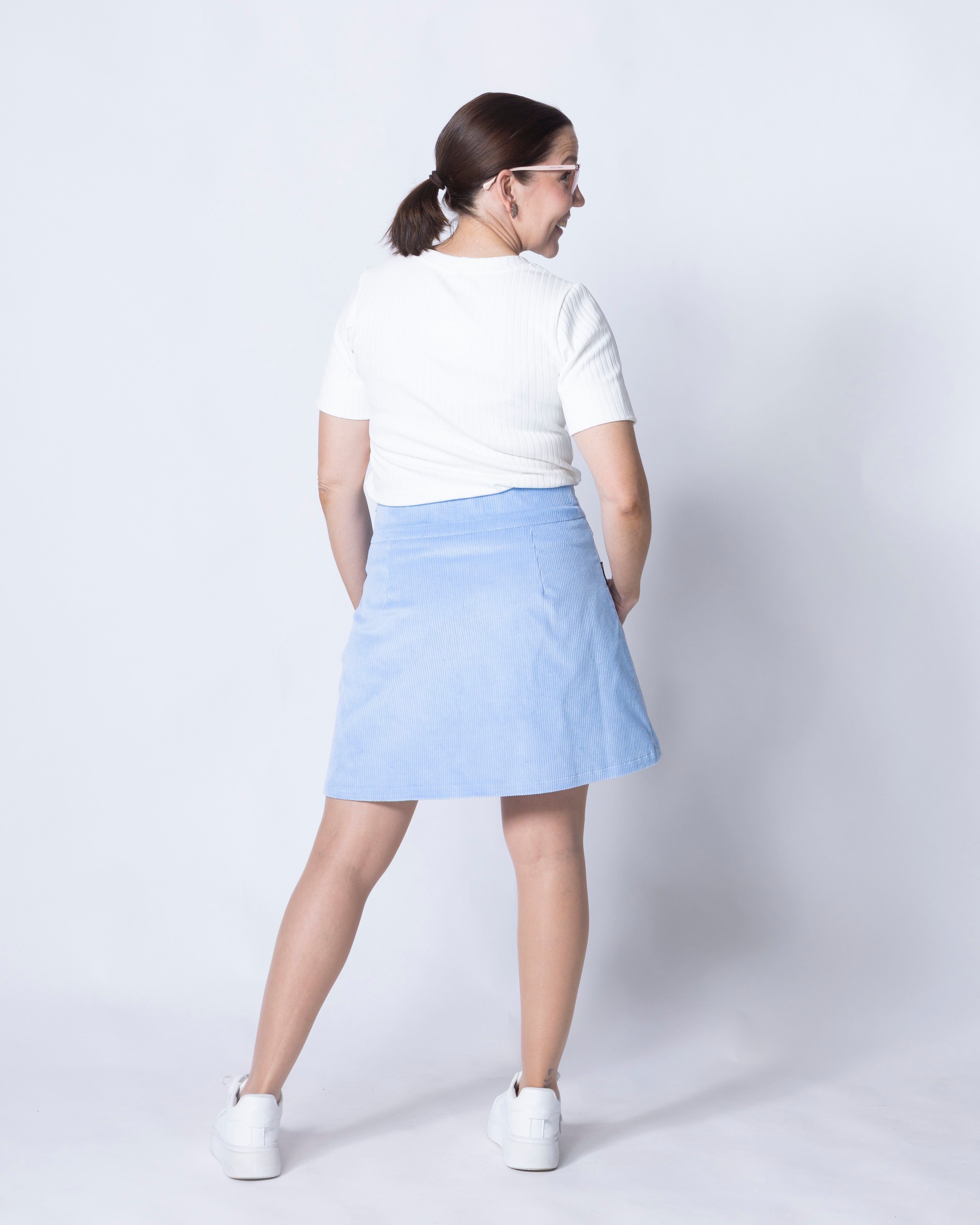 CORDUROY skirt, light blue