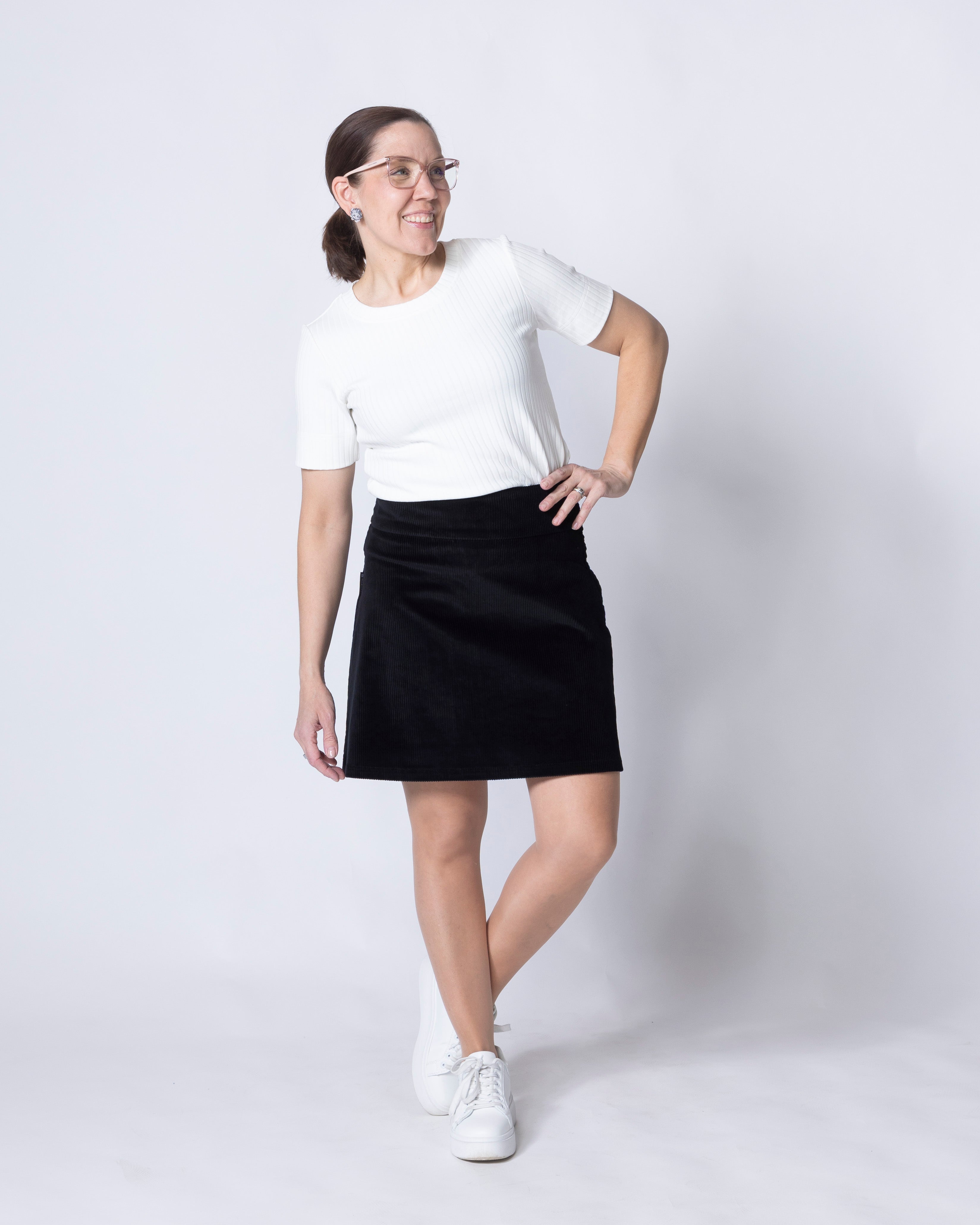CORDUROY skirt, black