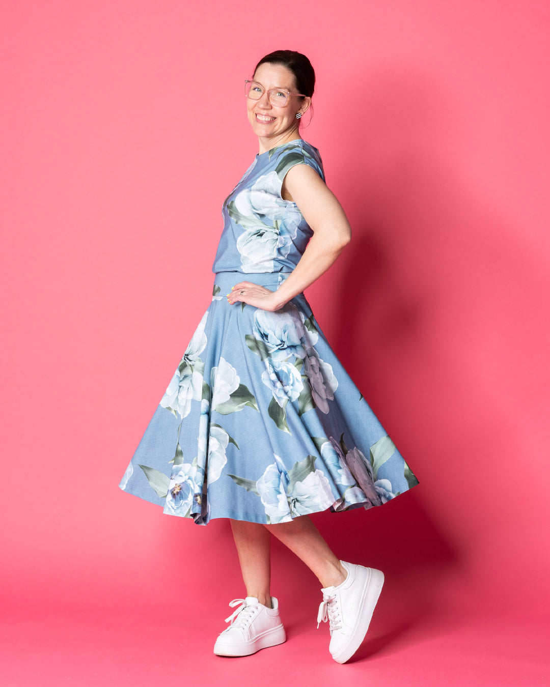 WHOOPS! BELL skirt, La Belle continuous - light blue - M