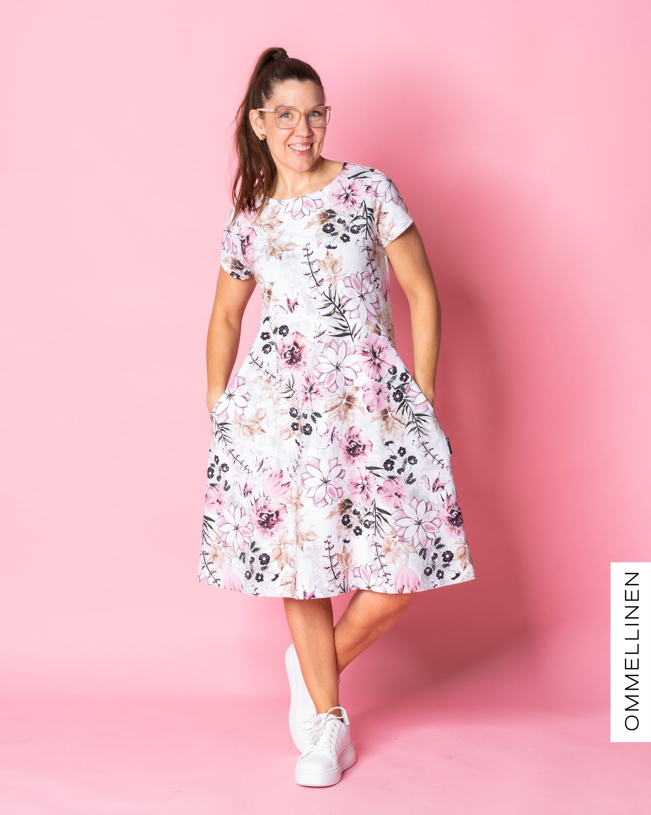 DRESS tunic - short sleeve, Tulppaanien tanssi - grey/rose