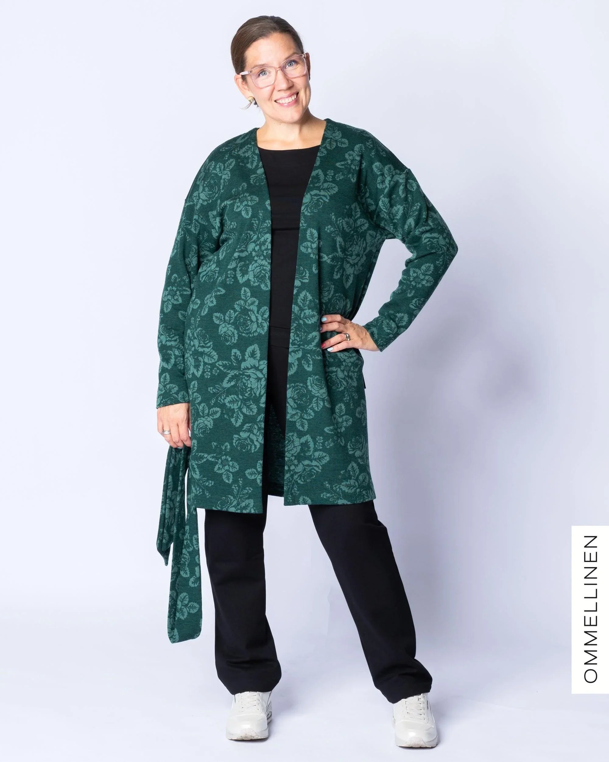 DIAMOND cardigan, Babushka Roses - green/green