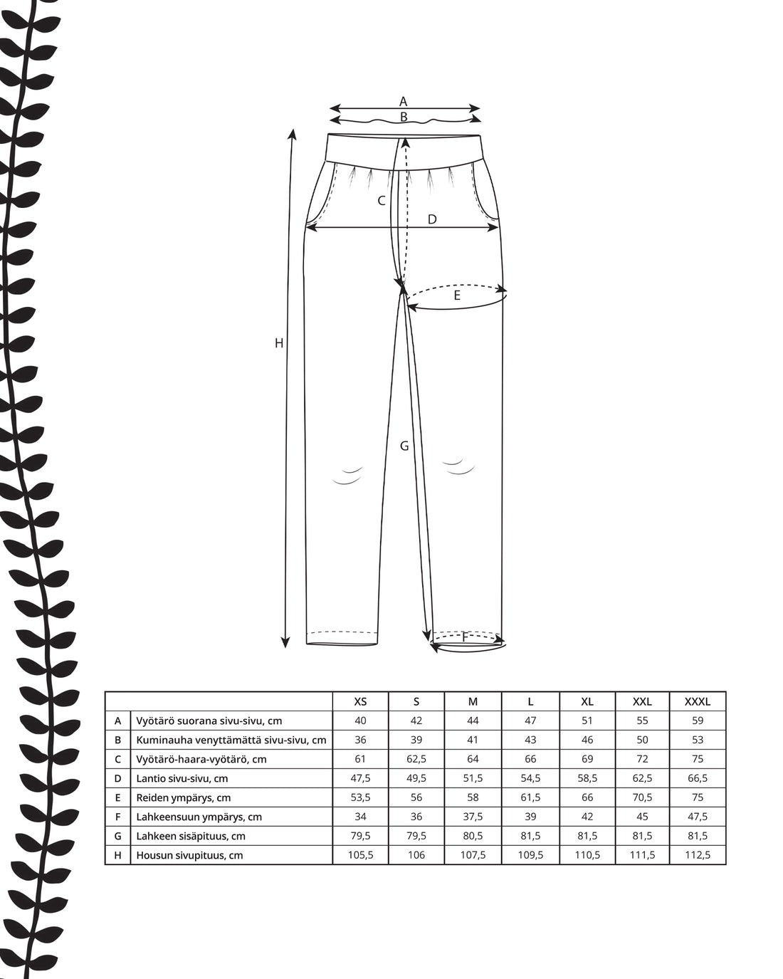 Pattern - perus pants