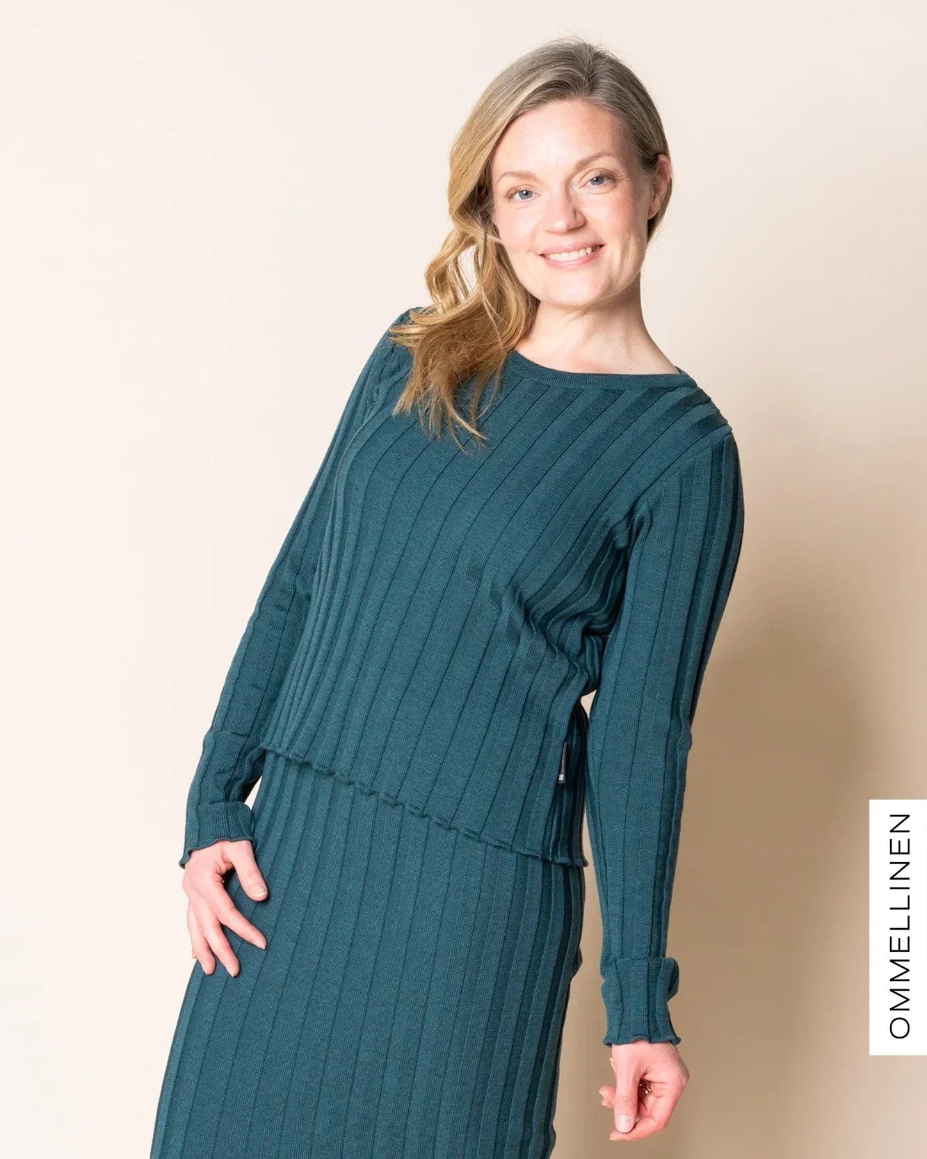 RIBBI shirt - merino wool, petrol