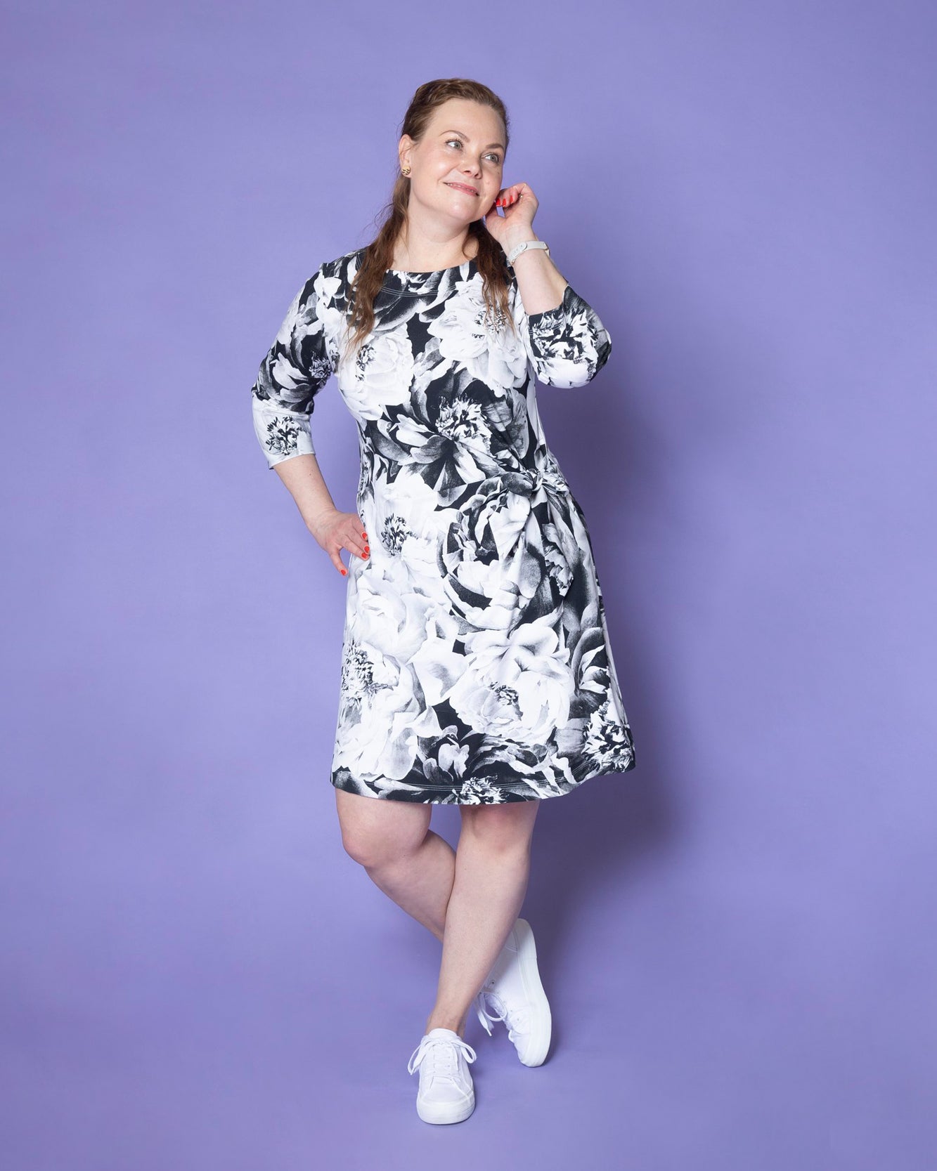SOLMU dress, Ikuisuus - black/white