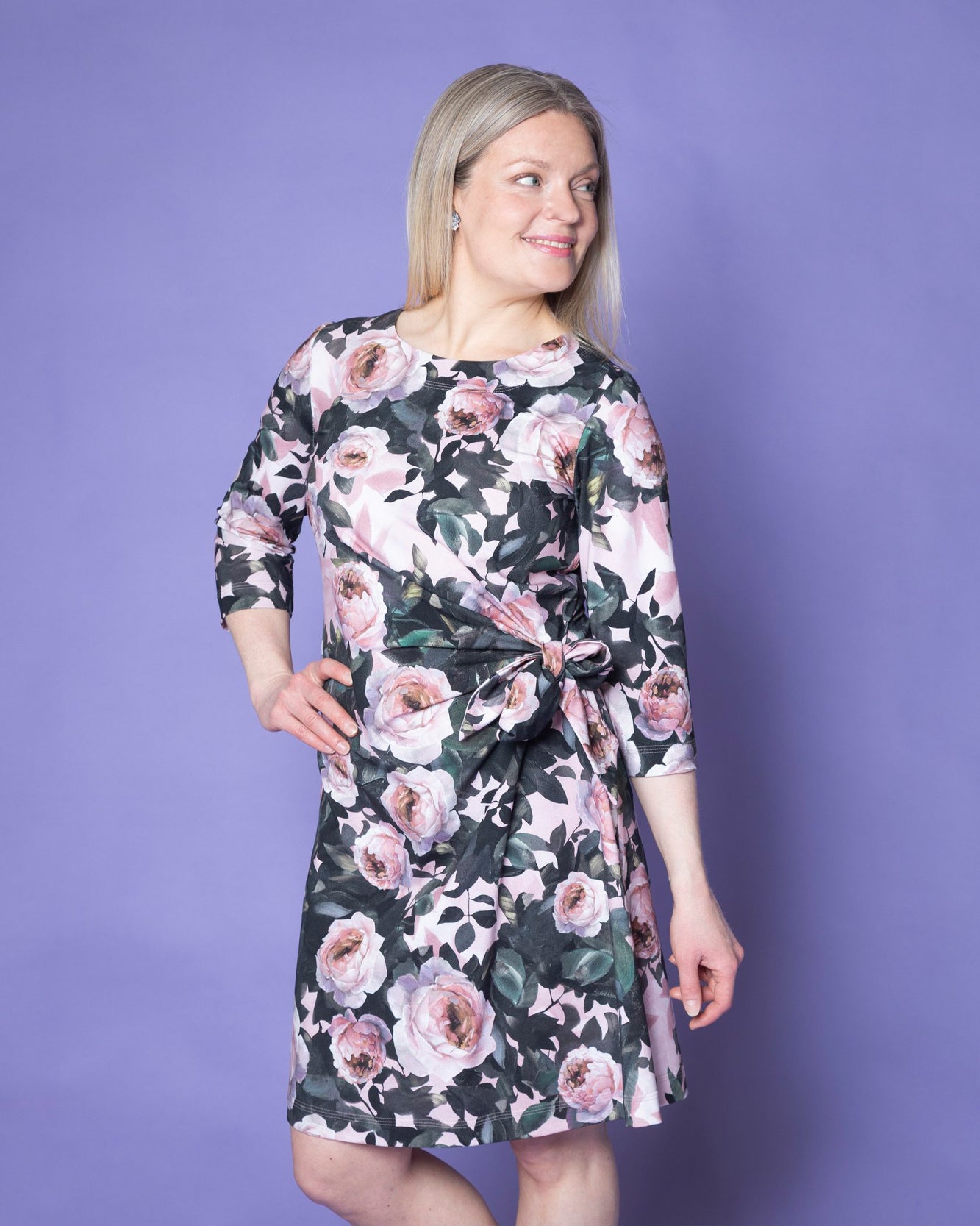 SOLMU dress, Lumous continuous - rose