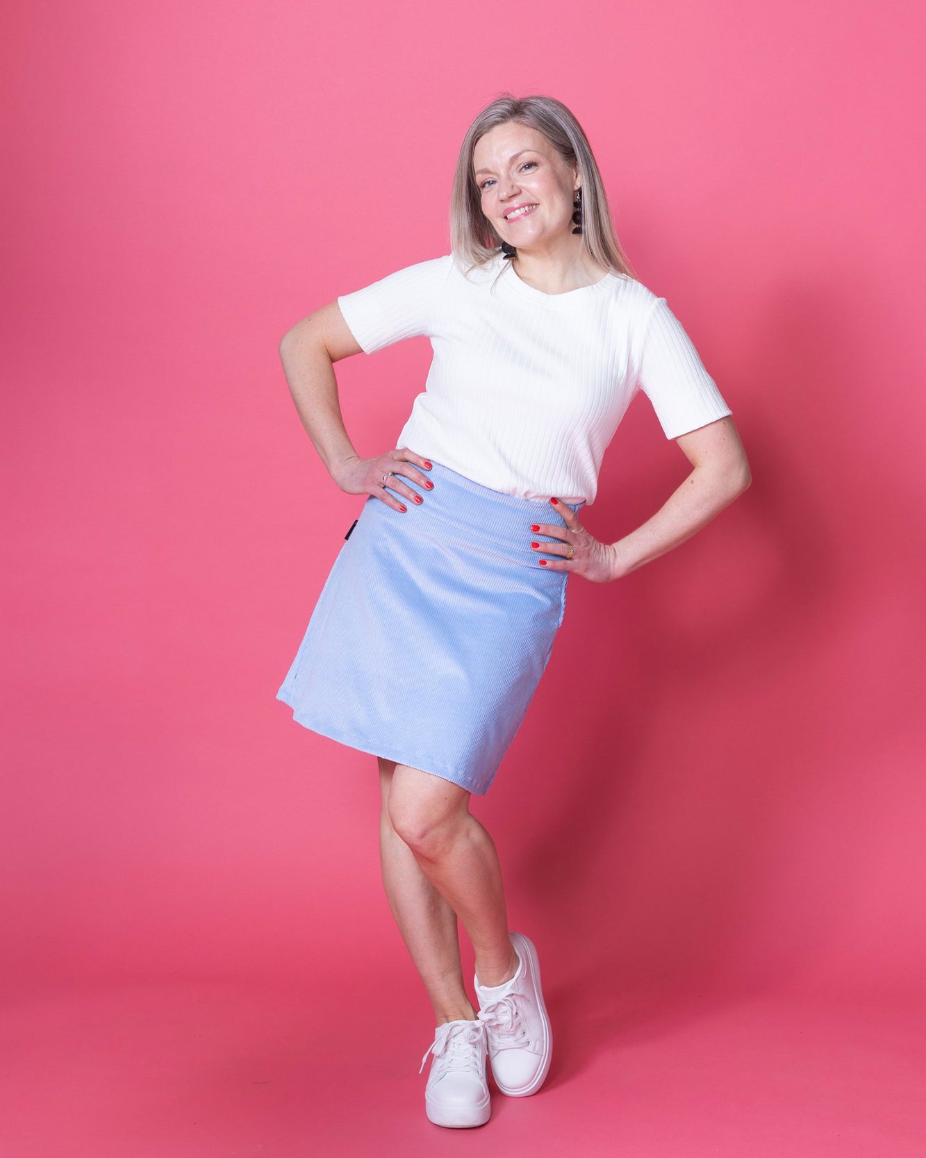 CORDUROY skirt, light blue