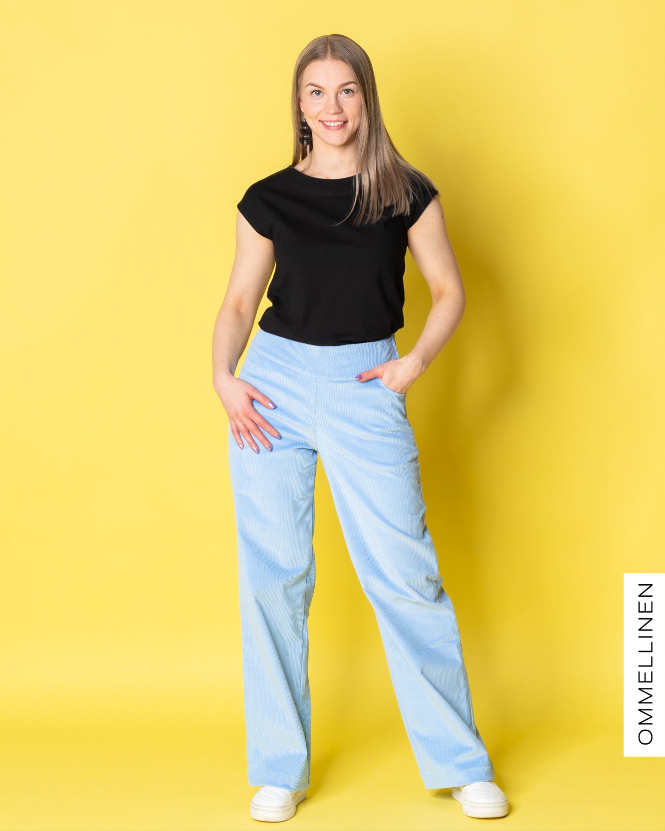 CORDUROY pants - LONG LENGTH, light blue - slight II-quality
