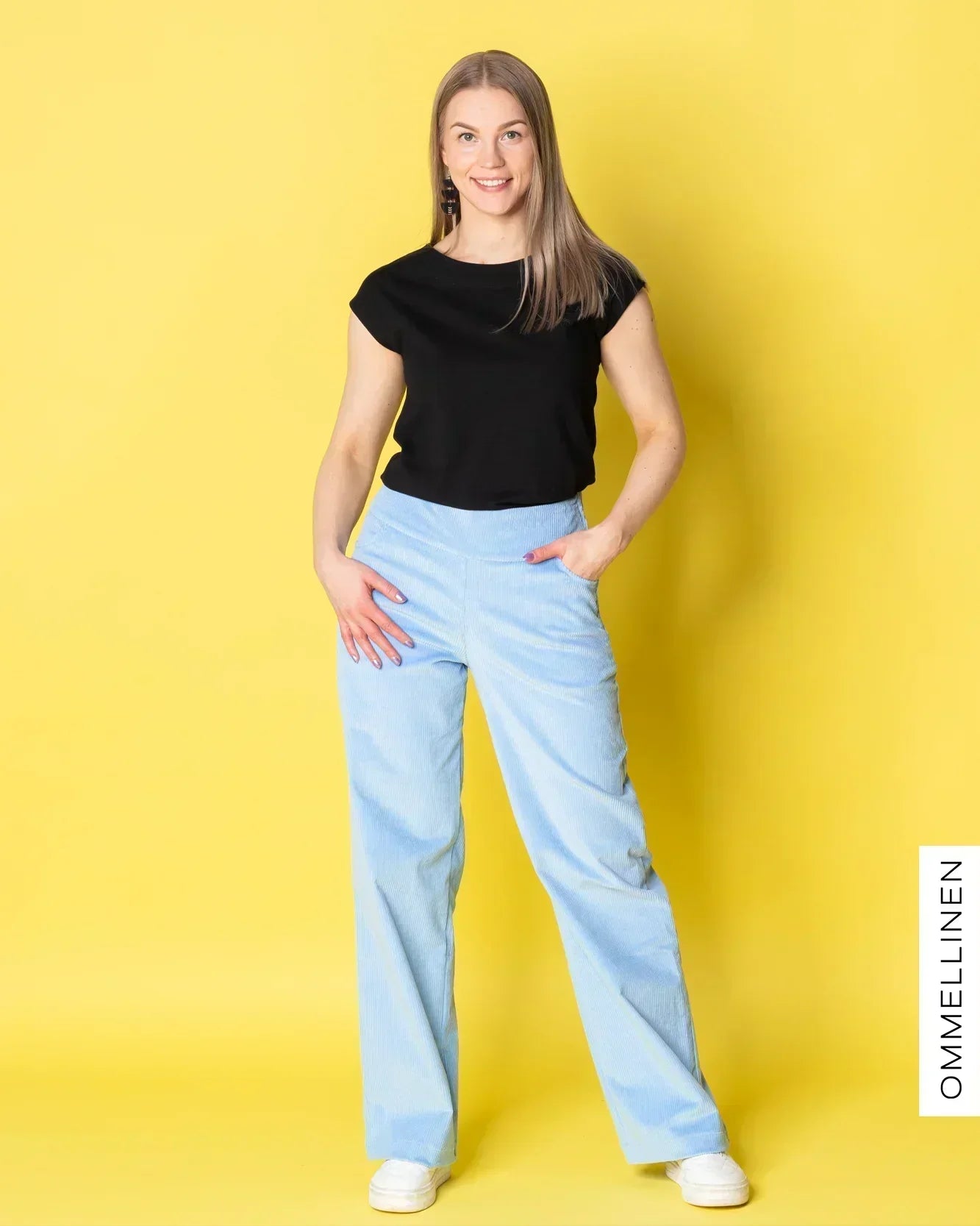 CORDUROY pants - LONG LENGTH, light blue - slight II-quality