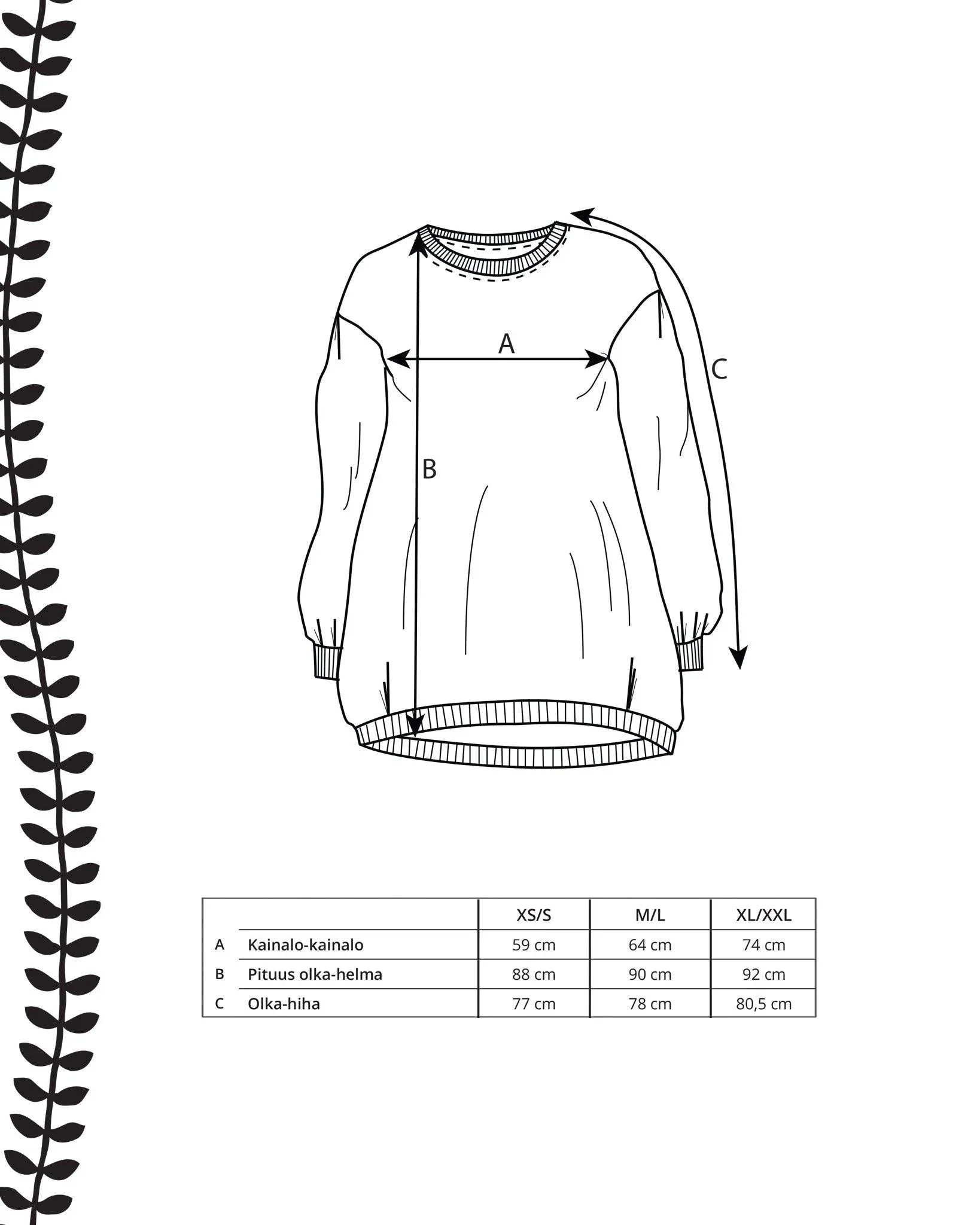 Kaava - jättipaita - Ommellinen