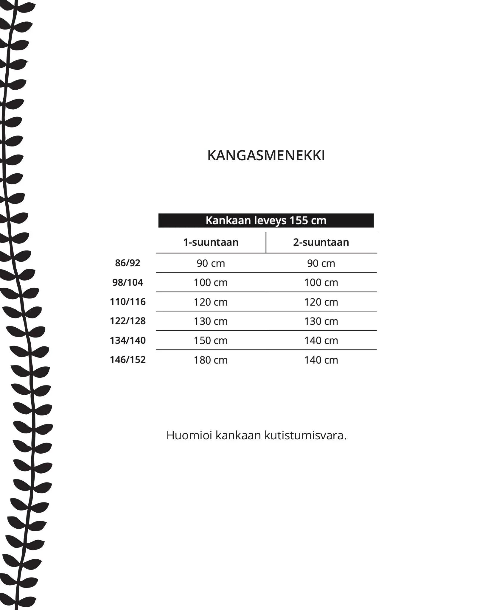 Kaava - lasten haaremihaalari - Ommellinen