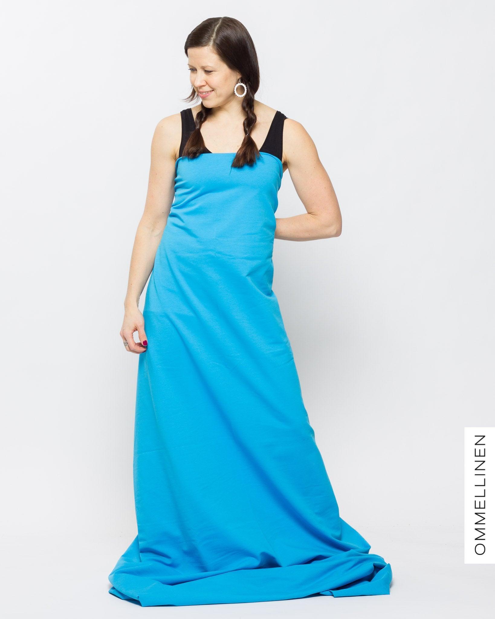 Kotimainen joustocollege, turkoosi 122 - Ommellinen