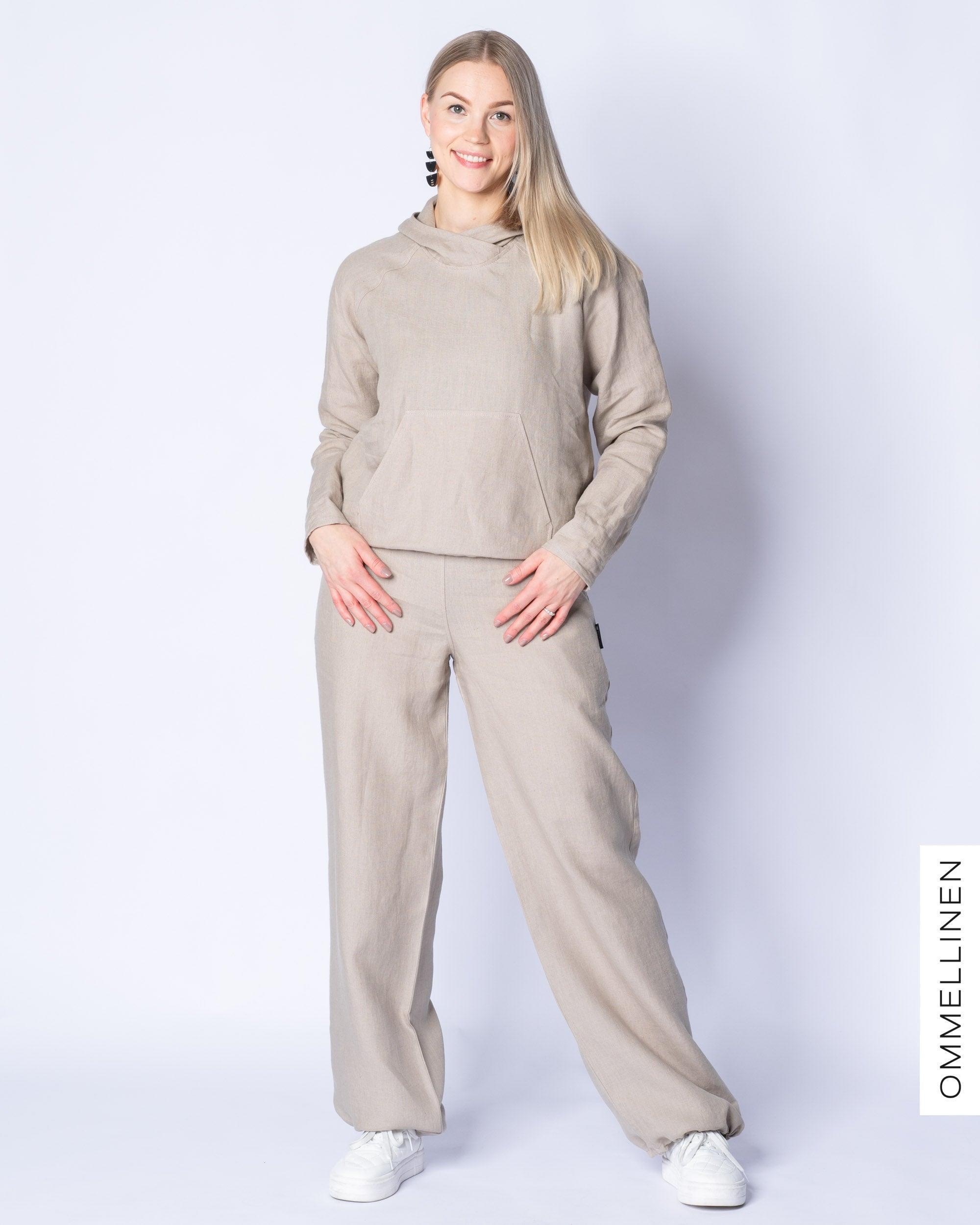 Pellavahousut, Hiekka - Ommellinen