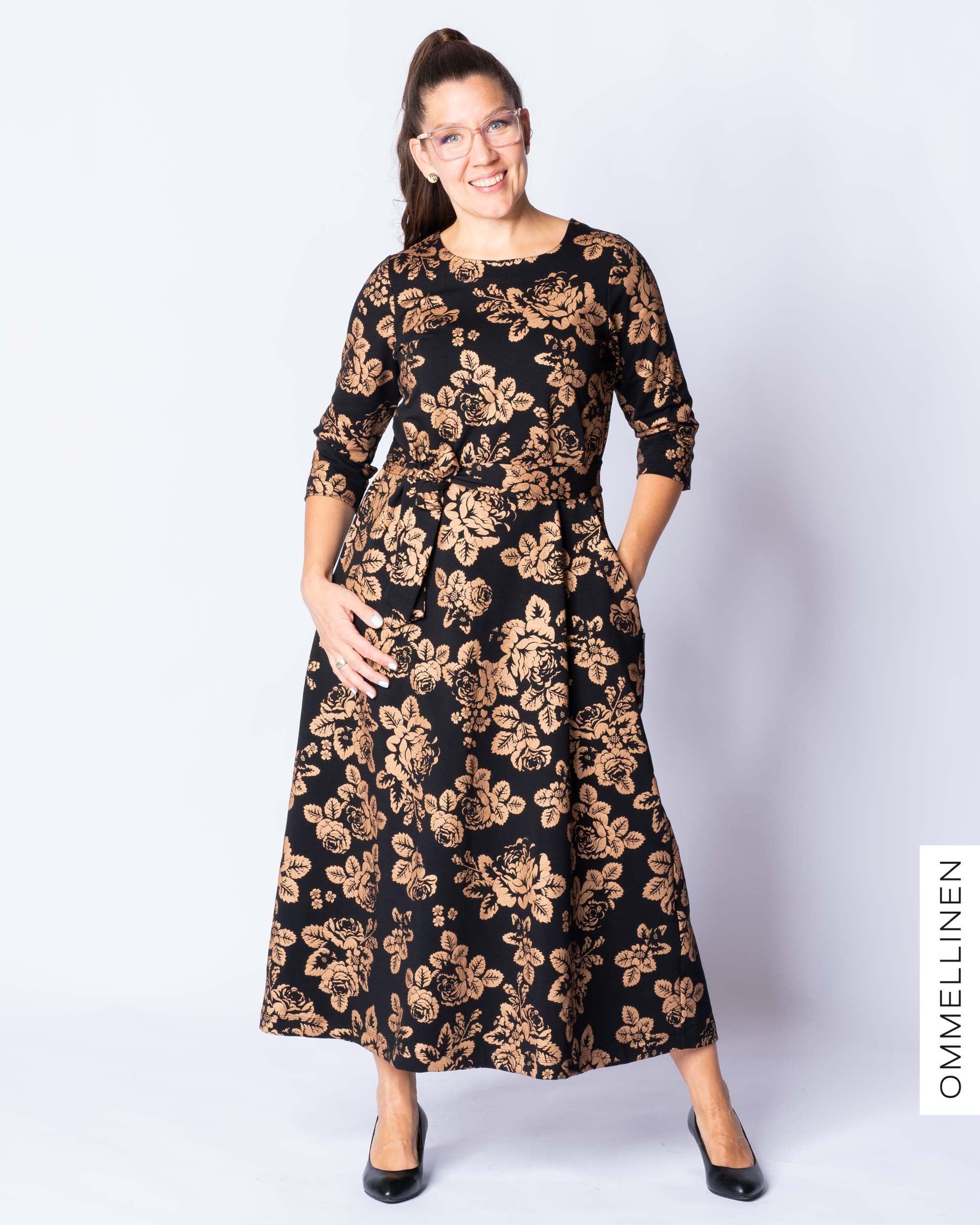 UNELMA dress, Babushka Roses - copper