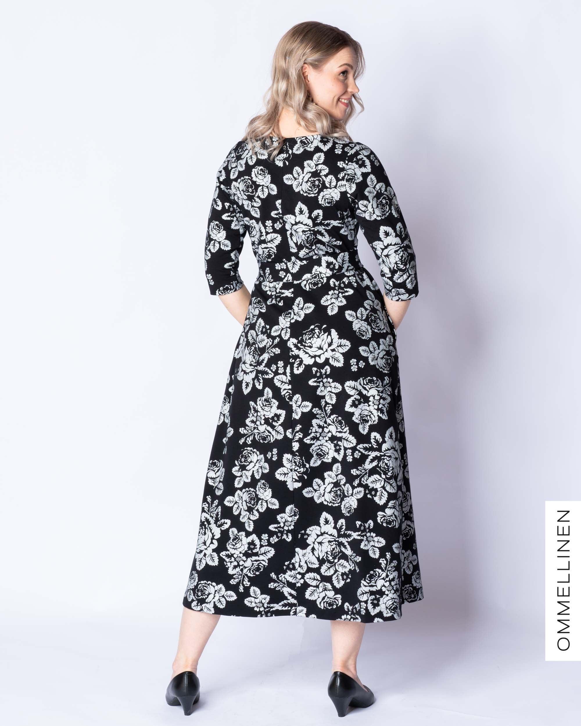 UNELMA dress, Babushka Roses - silver