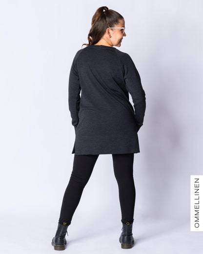 WHOOPS! WOOL tunic, melange grey - XL