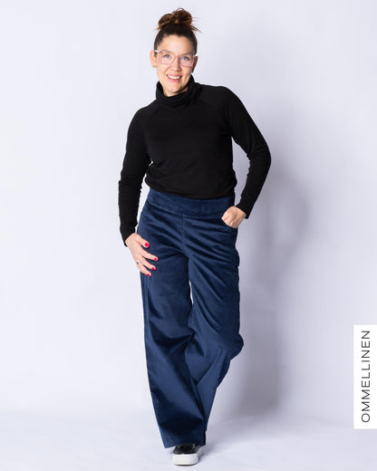 CORDUROY pants - LONG LENGTH, blue