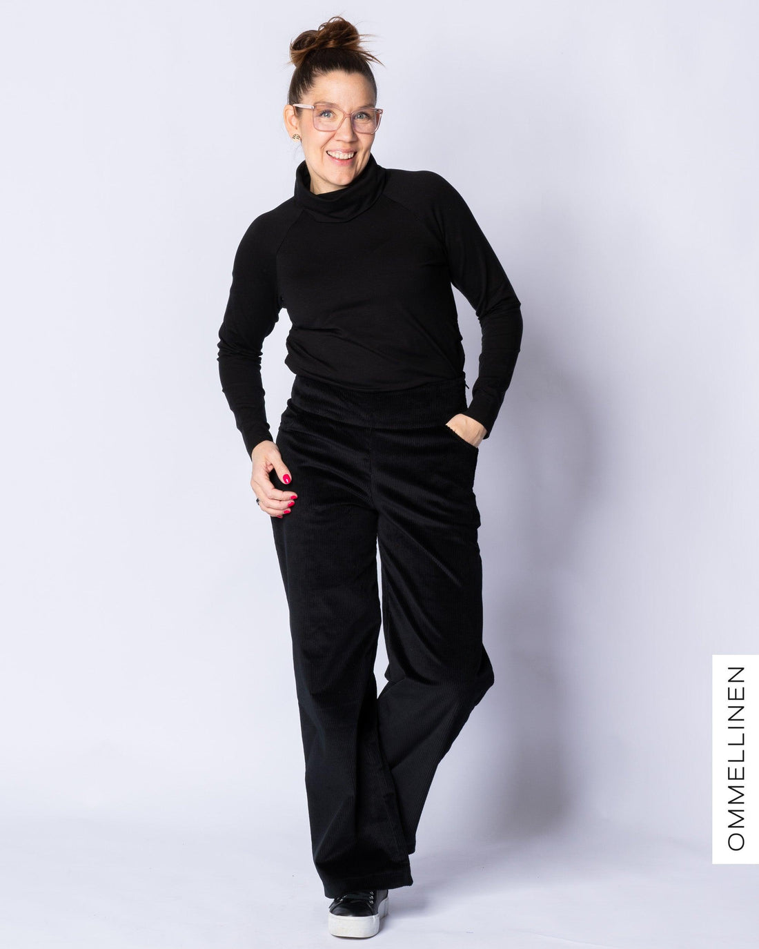 CORDUROY pants - NORMAL LENGTH, black