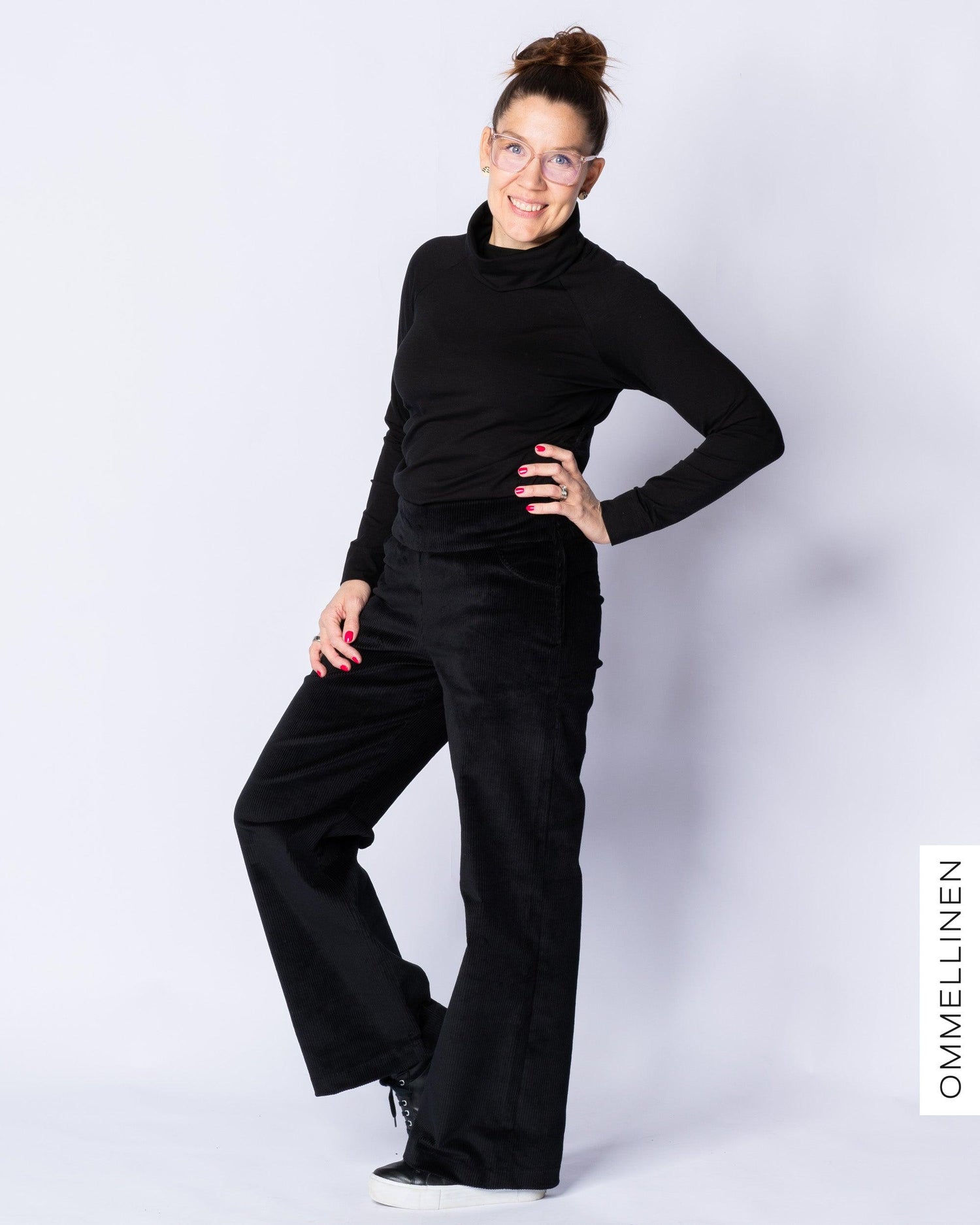 CORDUROY pants - LONG LENGTH, black