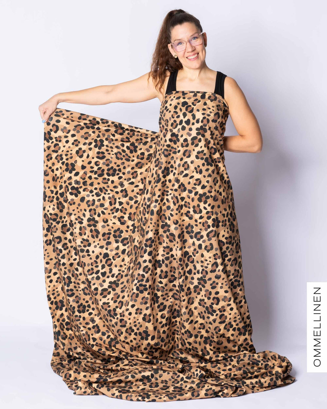 Jersey - PRE-CUT, Kukkaleopardi - brown