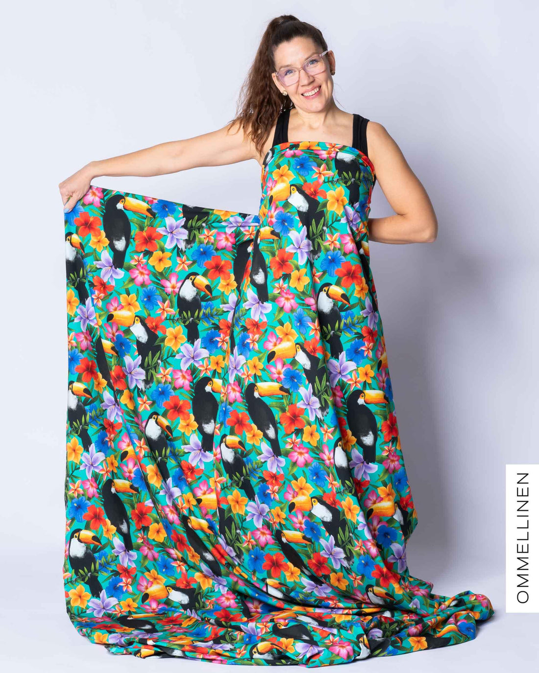 Jersey - PRE-CUT, Tropiikki - turquoise