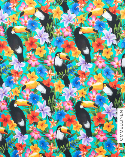 Jersey - PRE-CUT, Tropiikki - turquoise