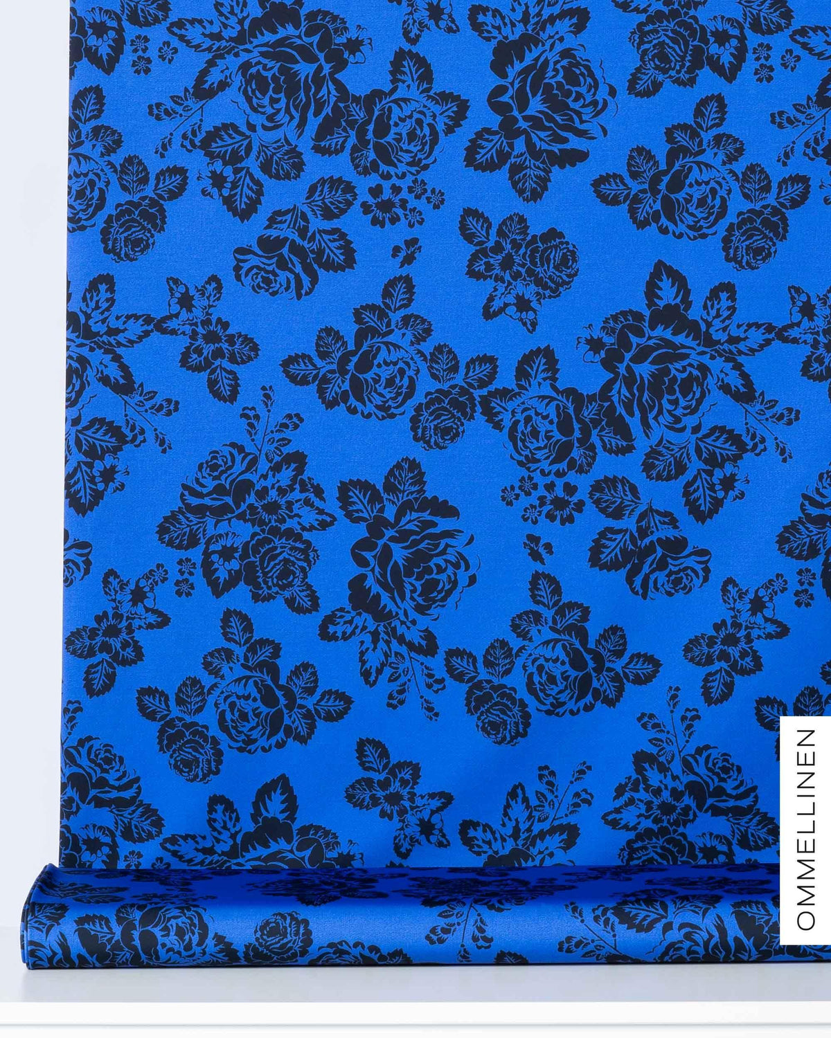 Lycra, Babushka Roses Lace - blue